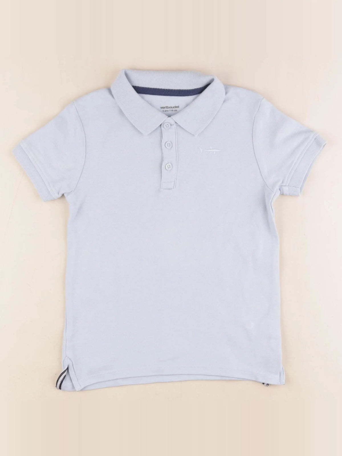Vertbaudet - polo bleu - 6 ans