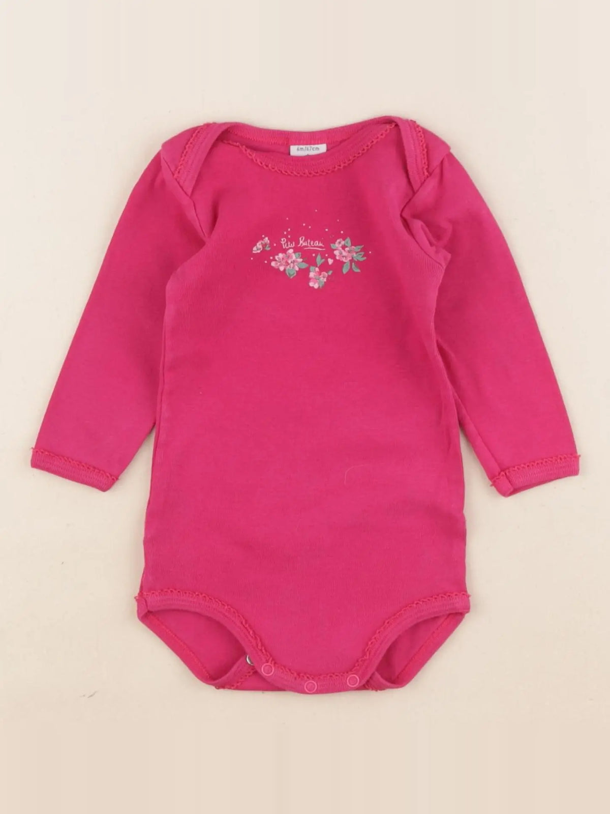 Petit Bateau - body rose - 6 mois