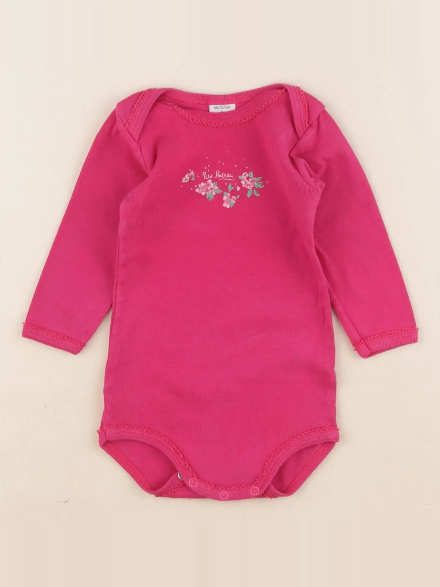 Petit Bateau - body rose - 6 mois