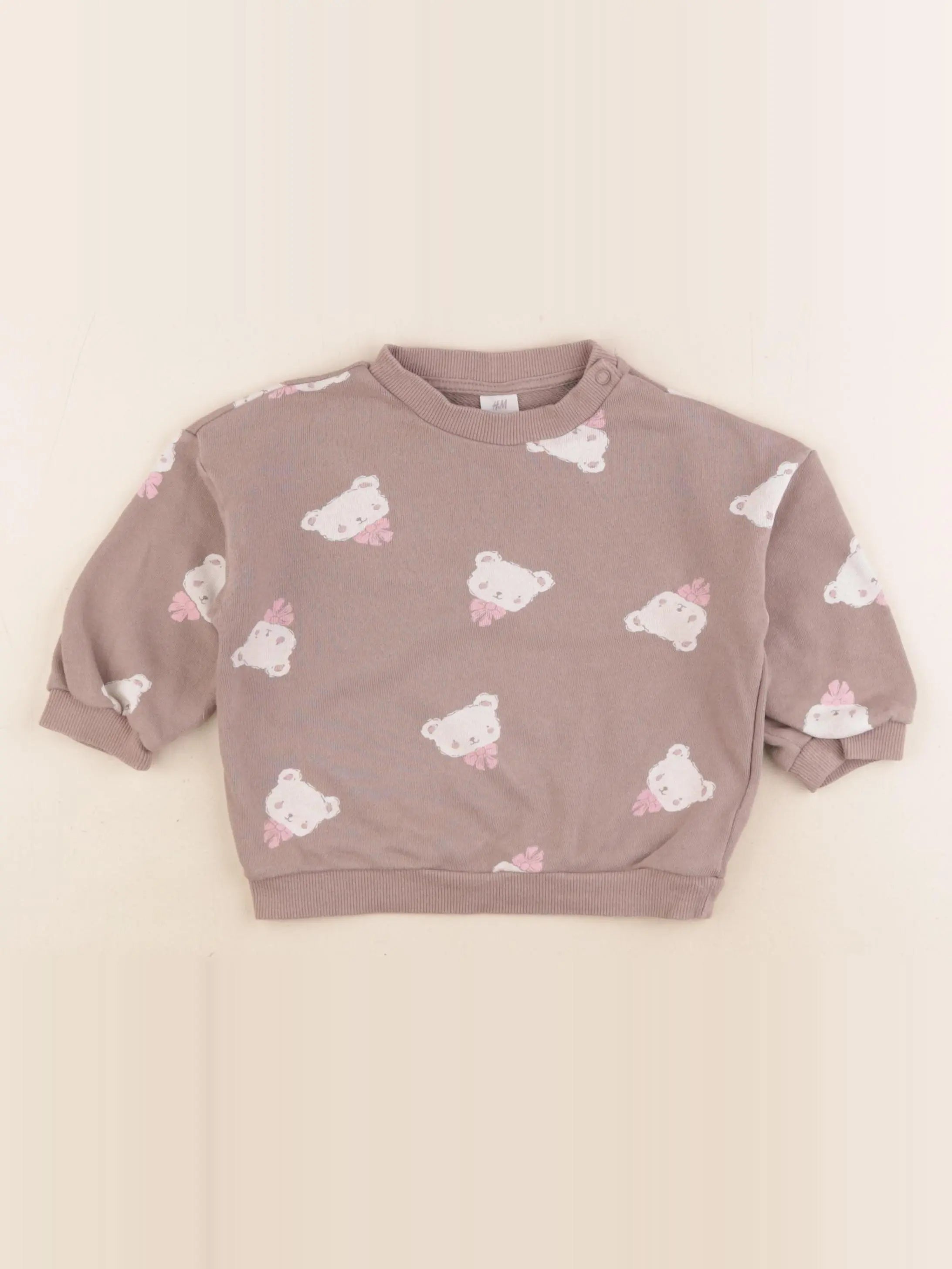 H&M - sweat beige - 9/12 mois