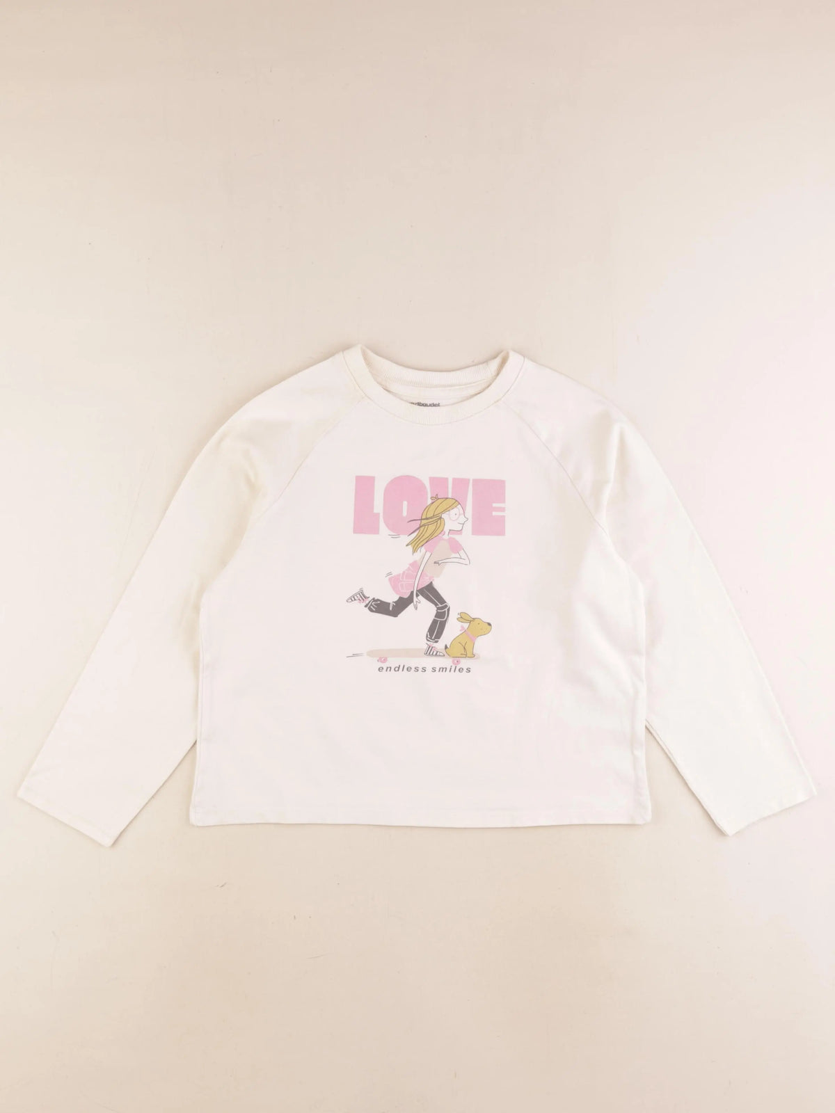Vertbaudet - tee-shirt beige - 8 ans