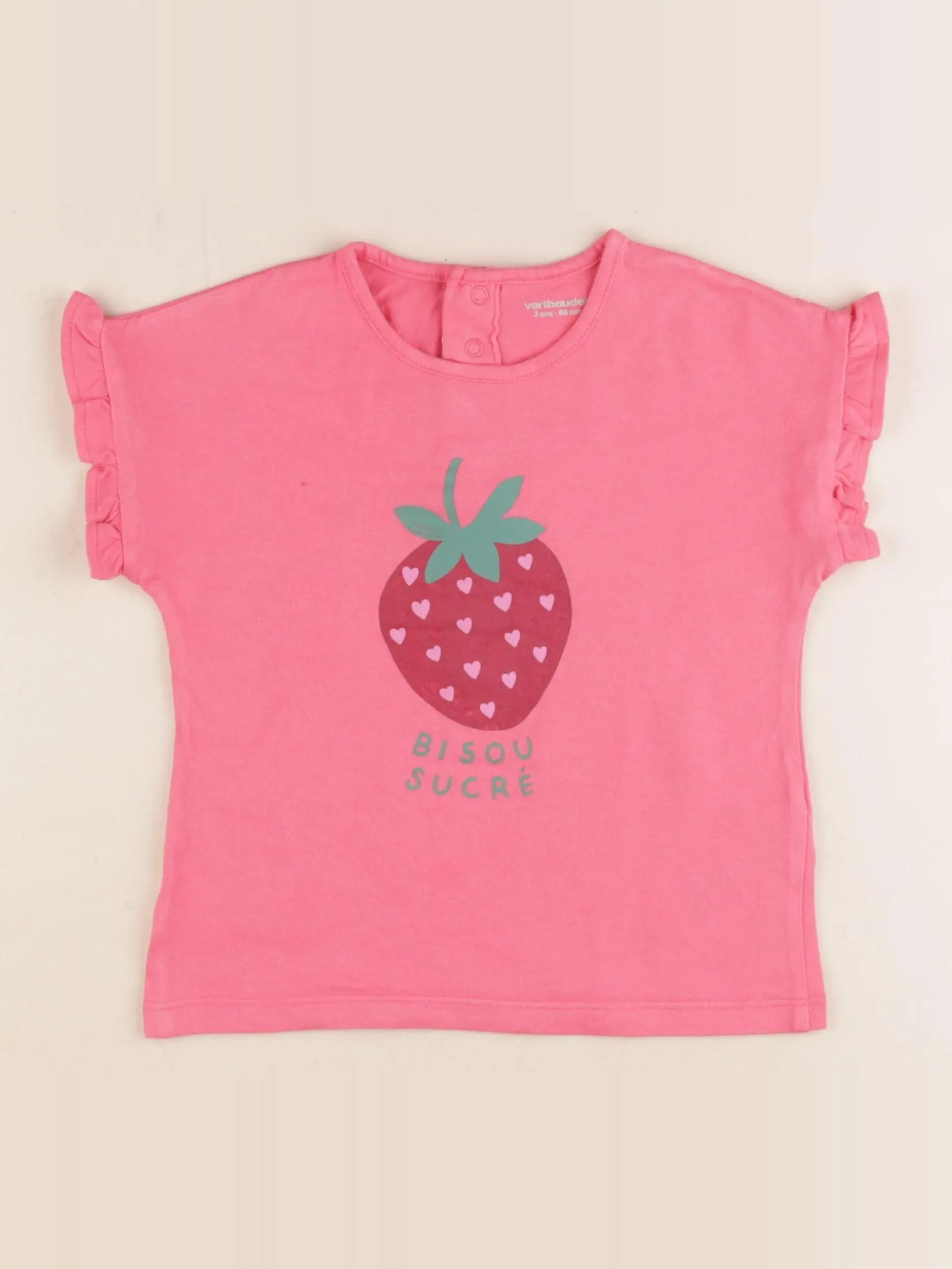 Vertbaudet - tee-shirt rose - 2 ans