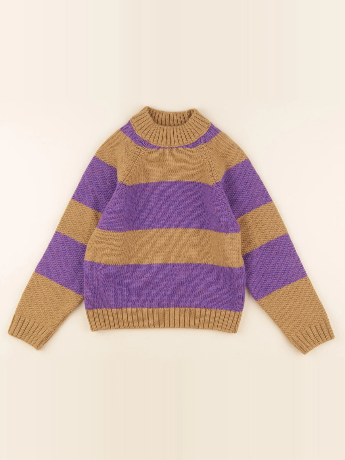 Pull violet, marron