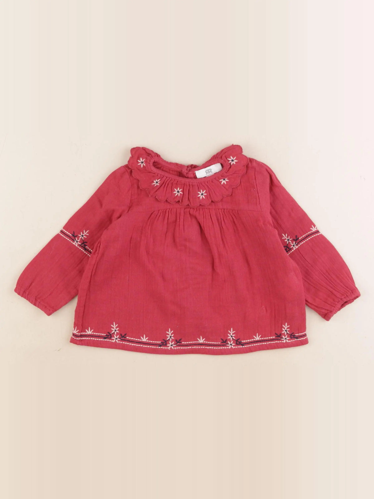 La Redoute - blouse rouge - 6 mois