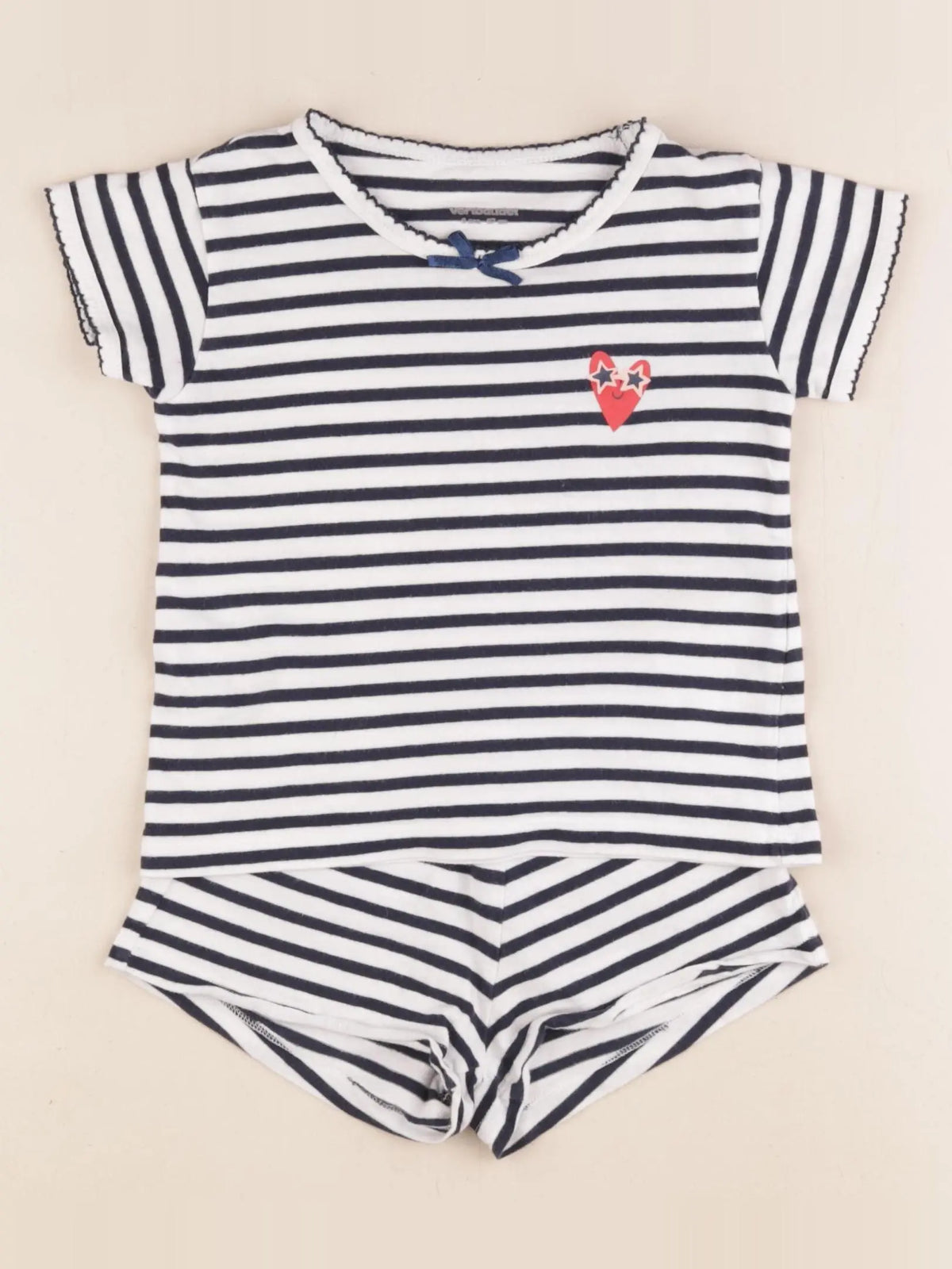 Vertbaudet - pyjama coton blanc, bleu - 3 ans