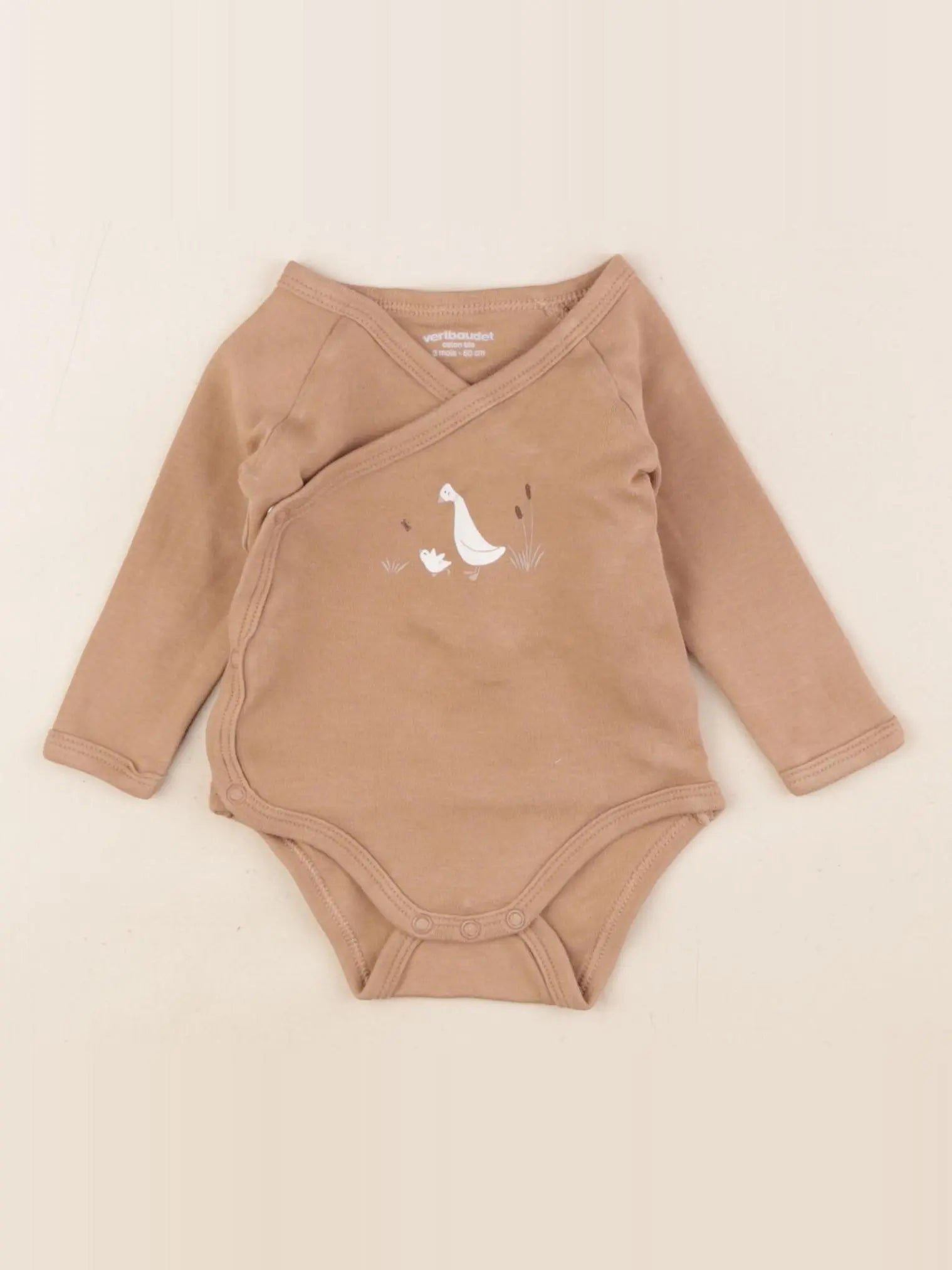 Vertbaudet - body marron - 3 mois