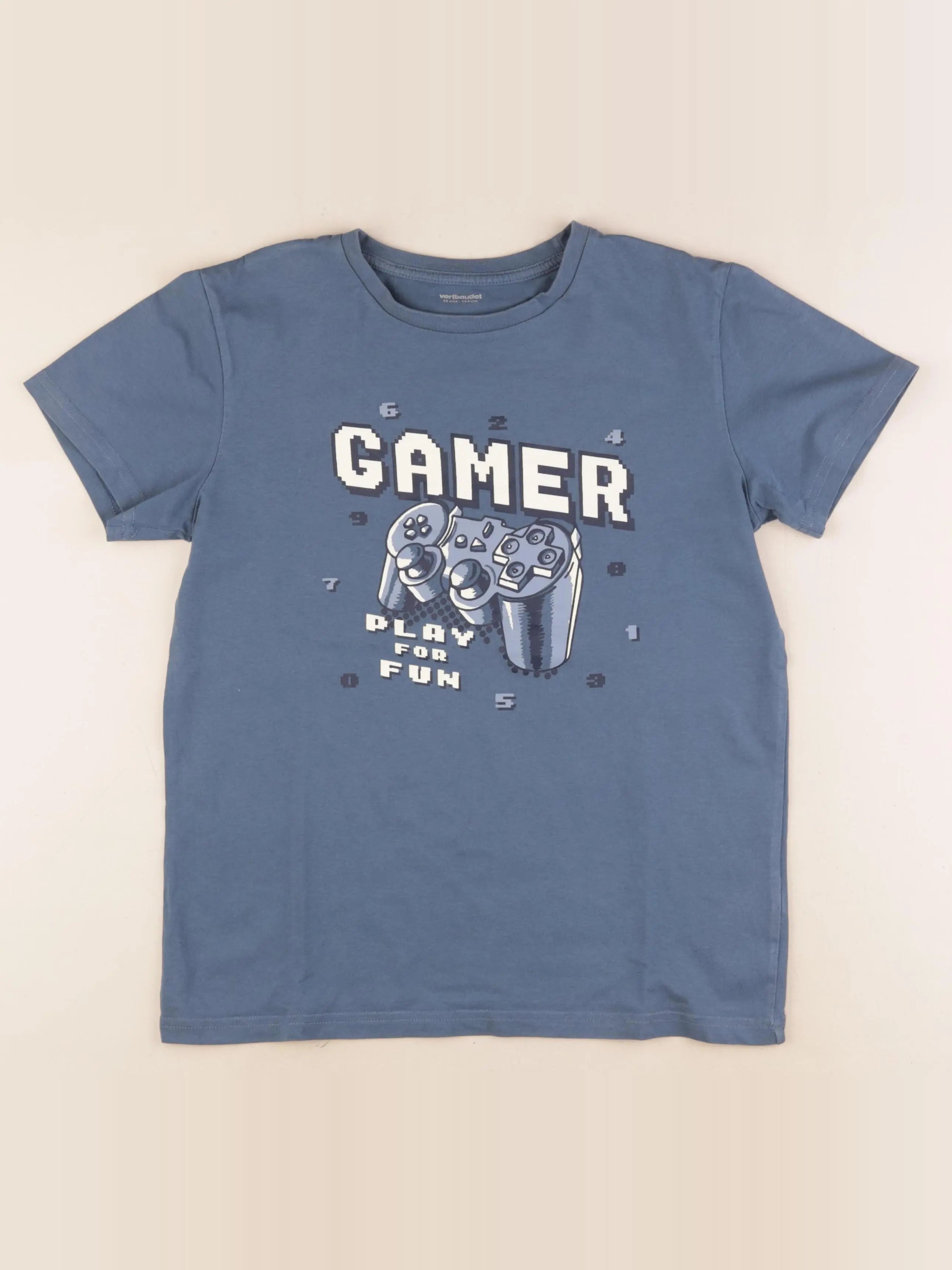 Vertbaudet - tee-shirt bleu - 14 ans