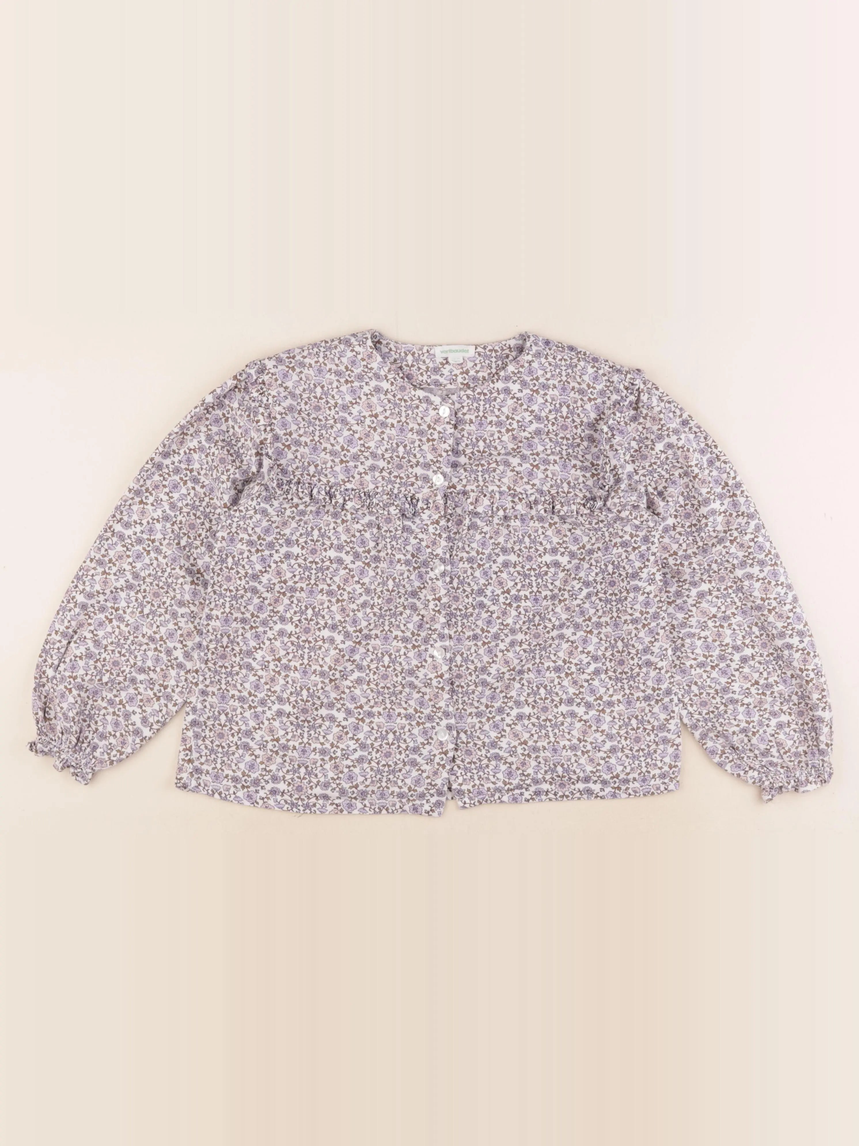 Vertbaudet - blouse blanc, violet - 8 ans