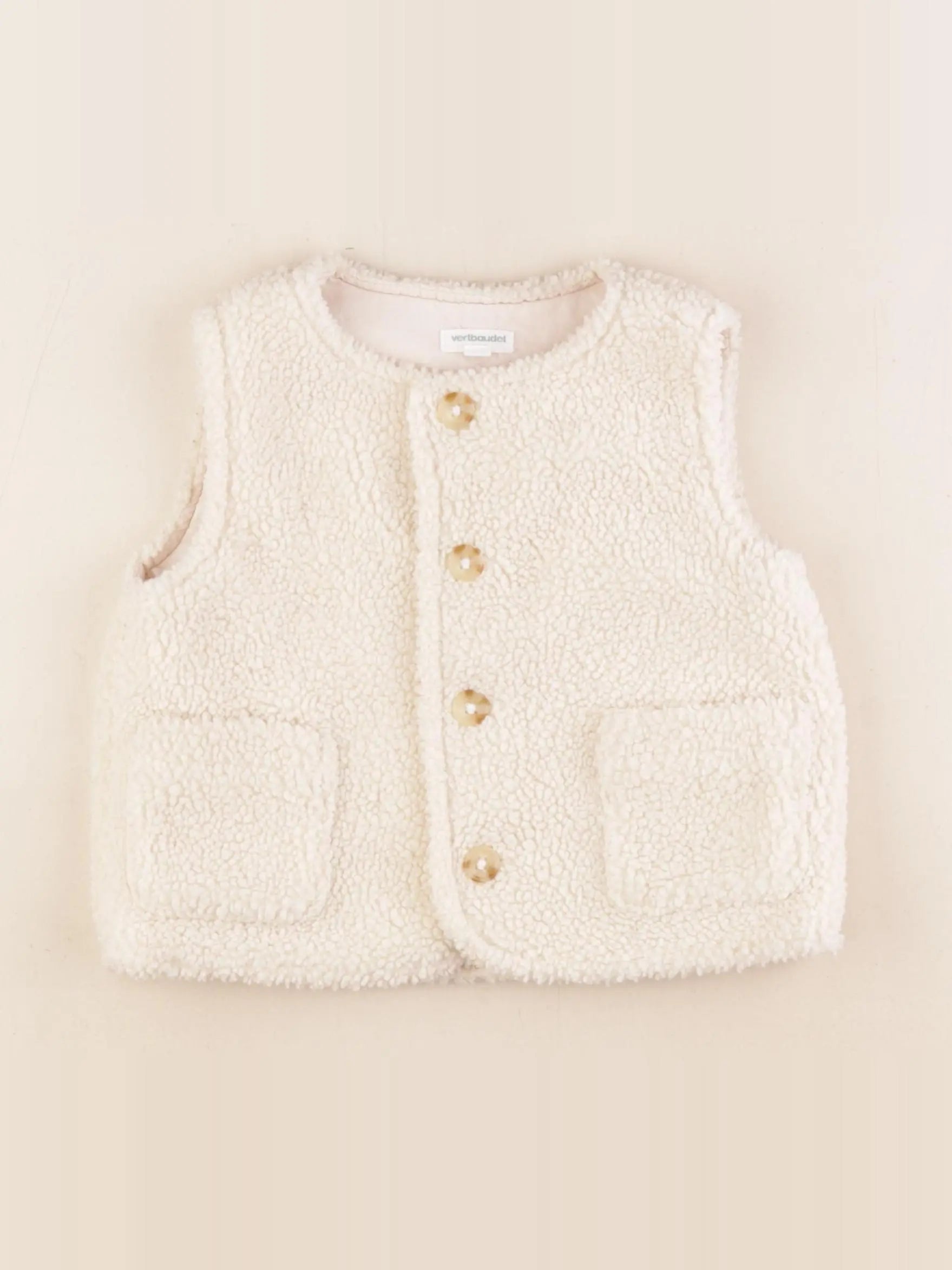 Vertbaudet - gilet beige - 4 ans