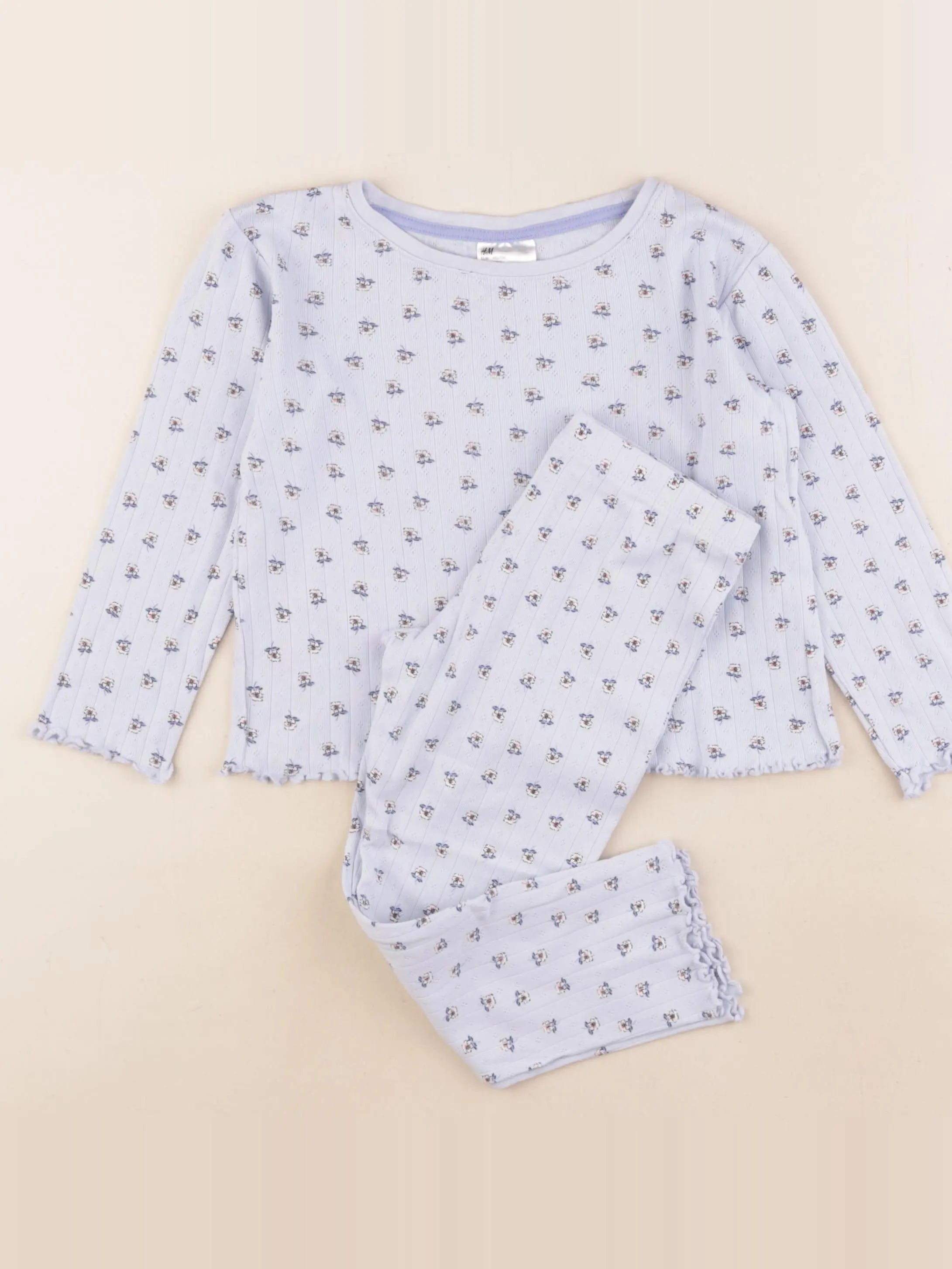 H&M - pyjama coton bleu - 4/6 ans