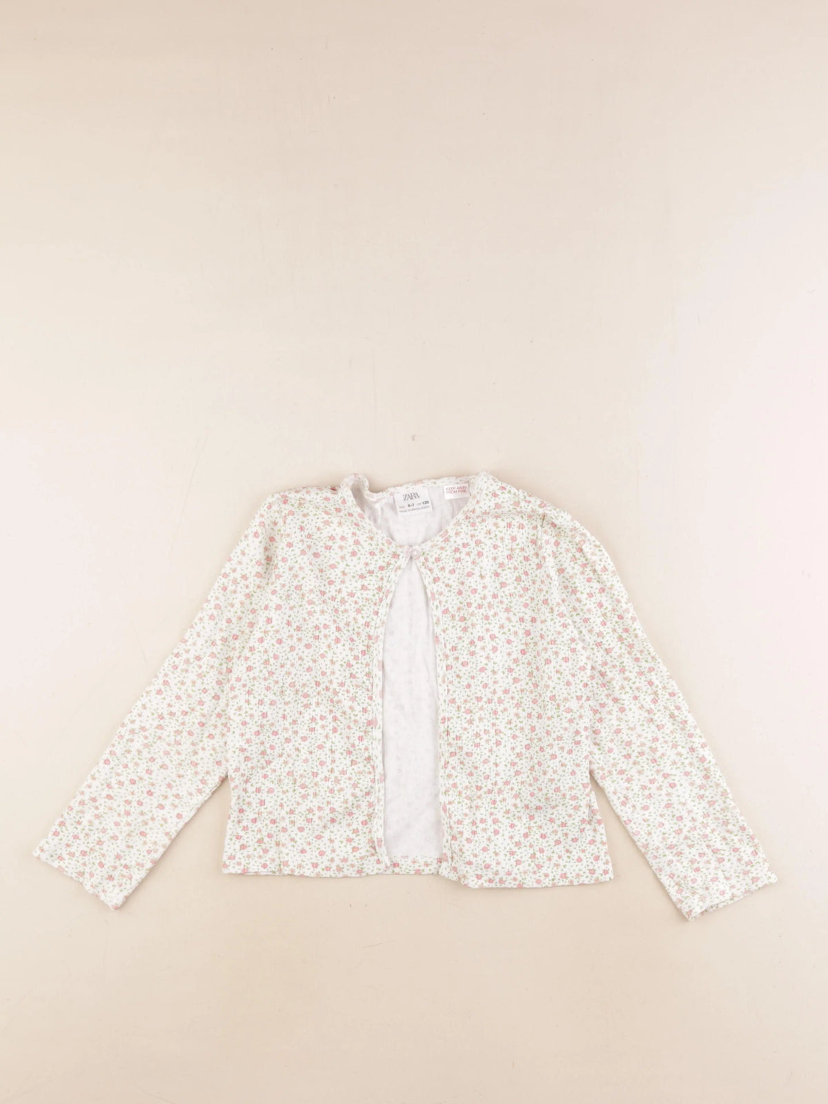 Zara - gilet vert, rose - 6/7 ans