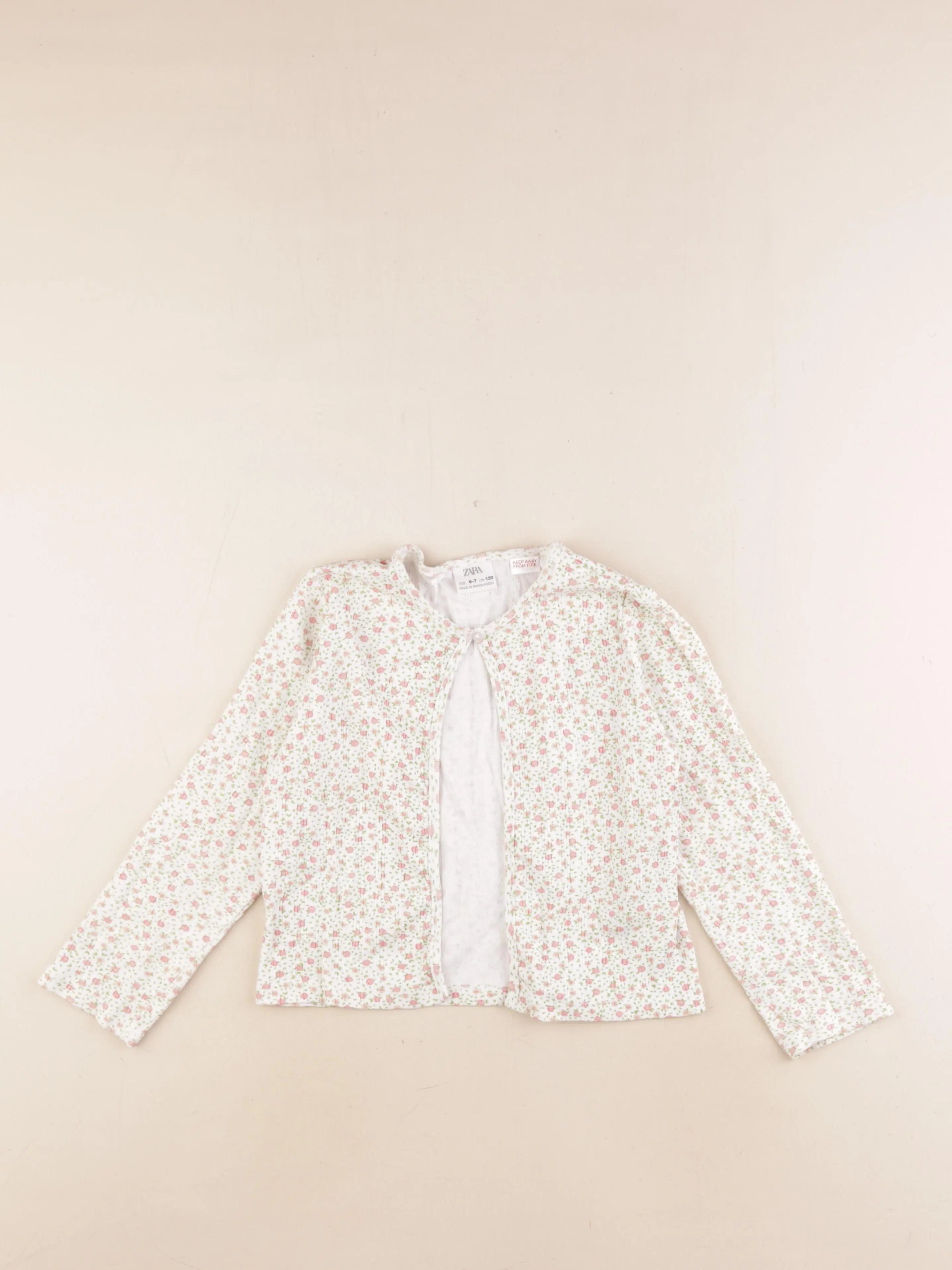 Zara - gilet vert, rose - 6/7 ans