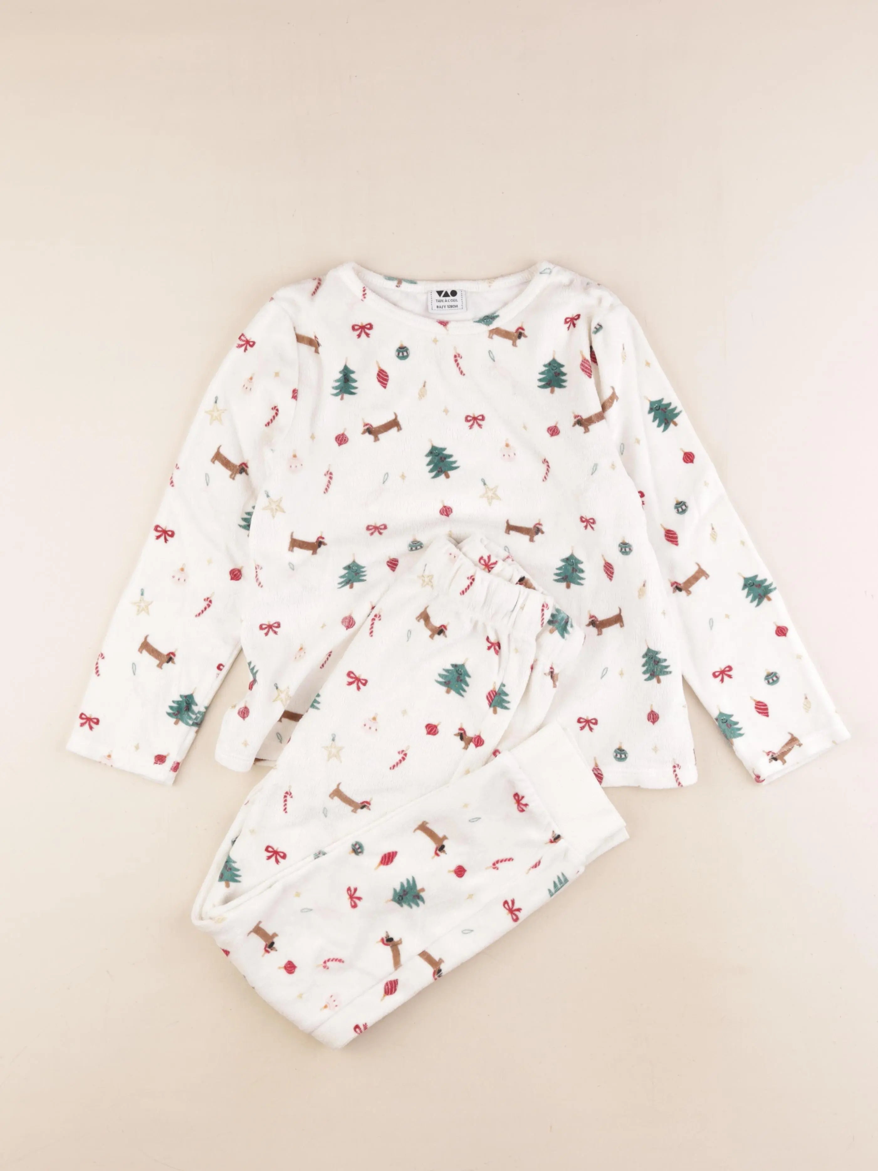 Tape à l'oeil - pyjama velours beige - 8 ans