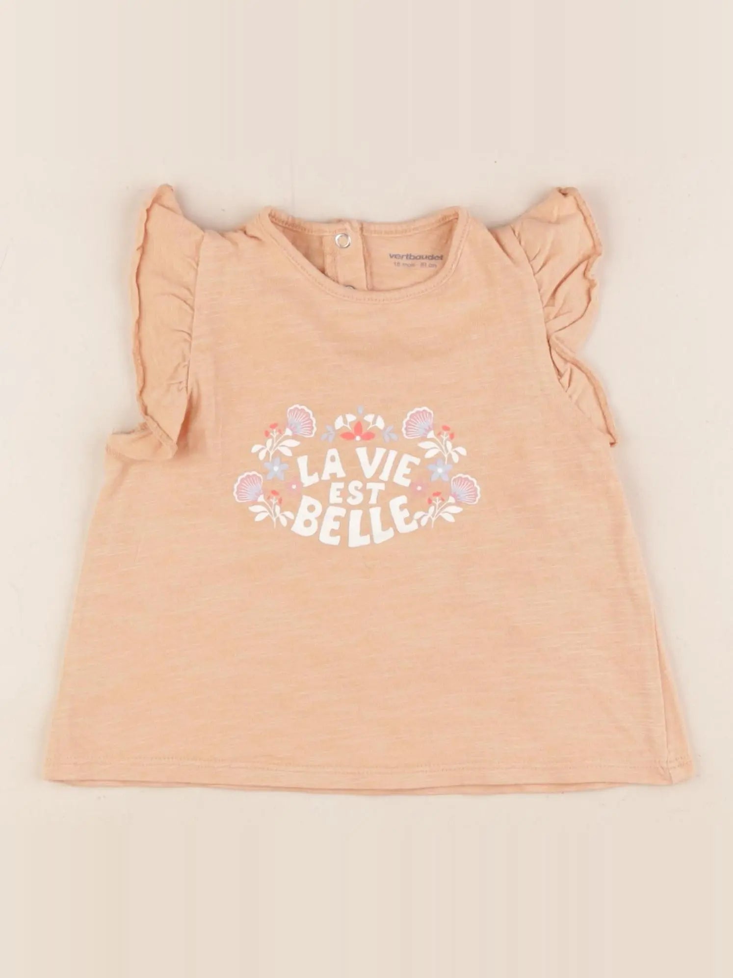 Vertbaudet - tee-shirt orange - 18 mois