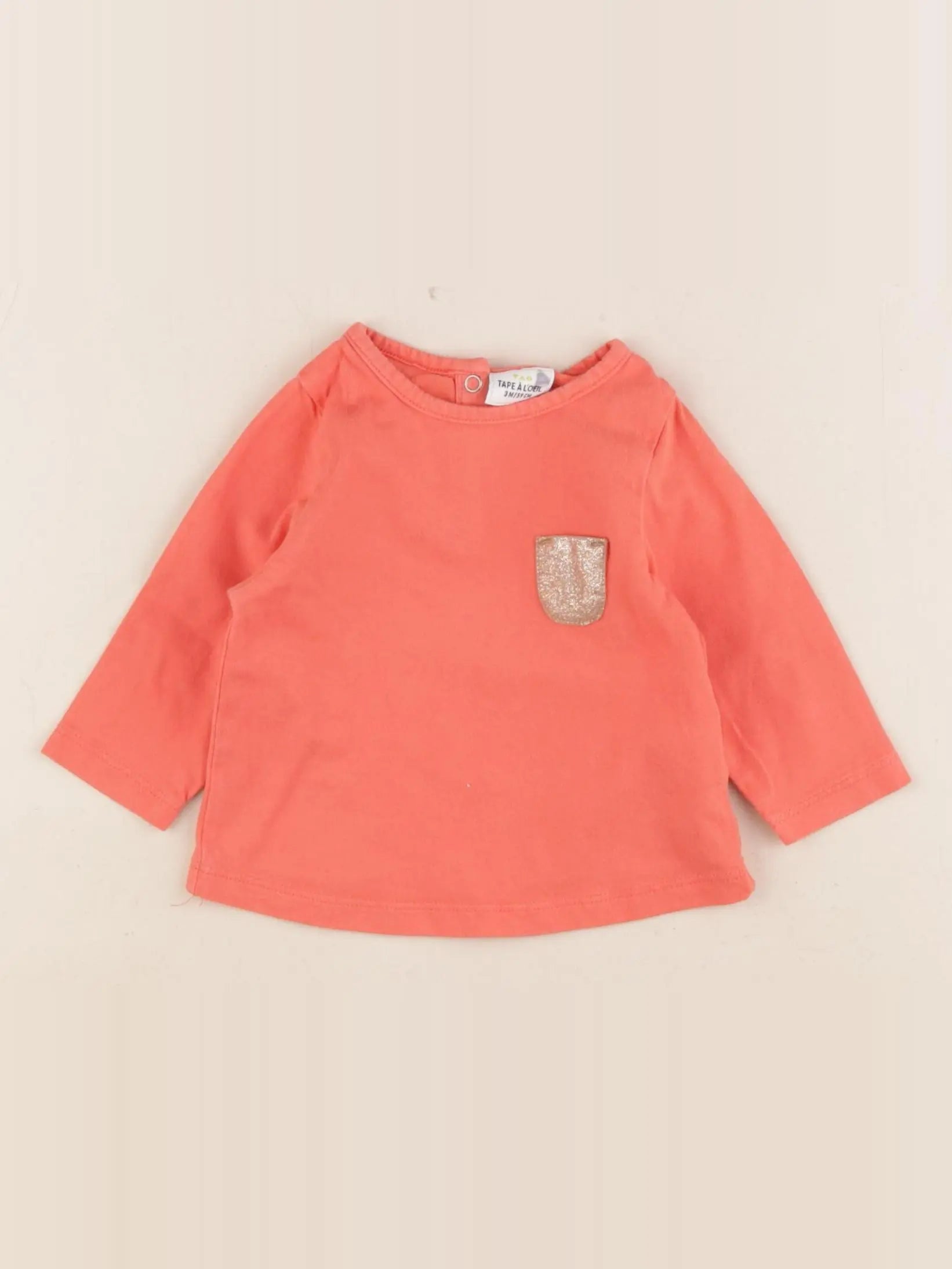 Tape à l'oeil - tee-shirt orange - 3 mois