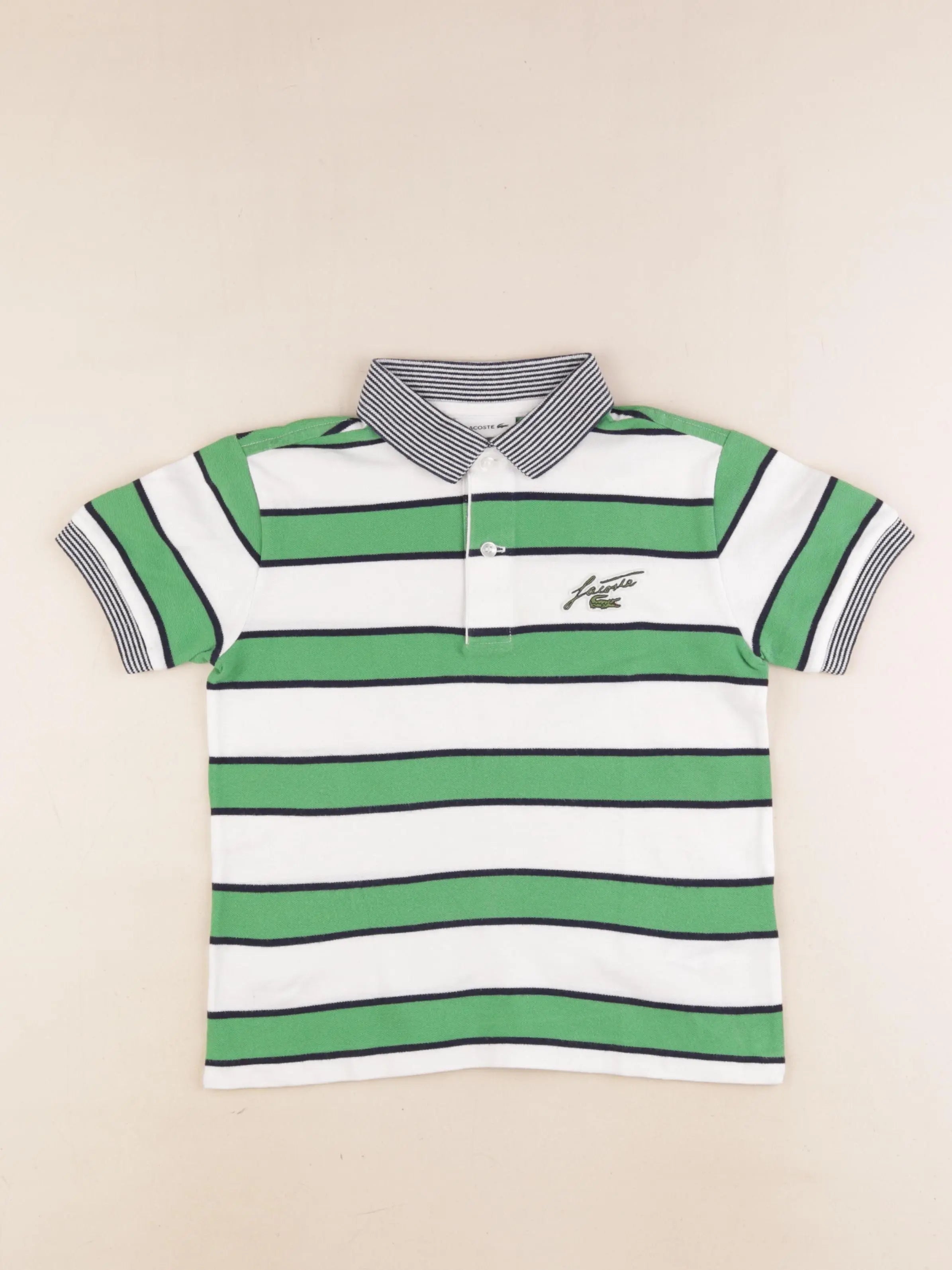 Lacoste - polo blanc, vert - 8 ans