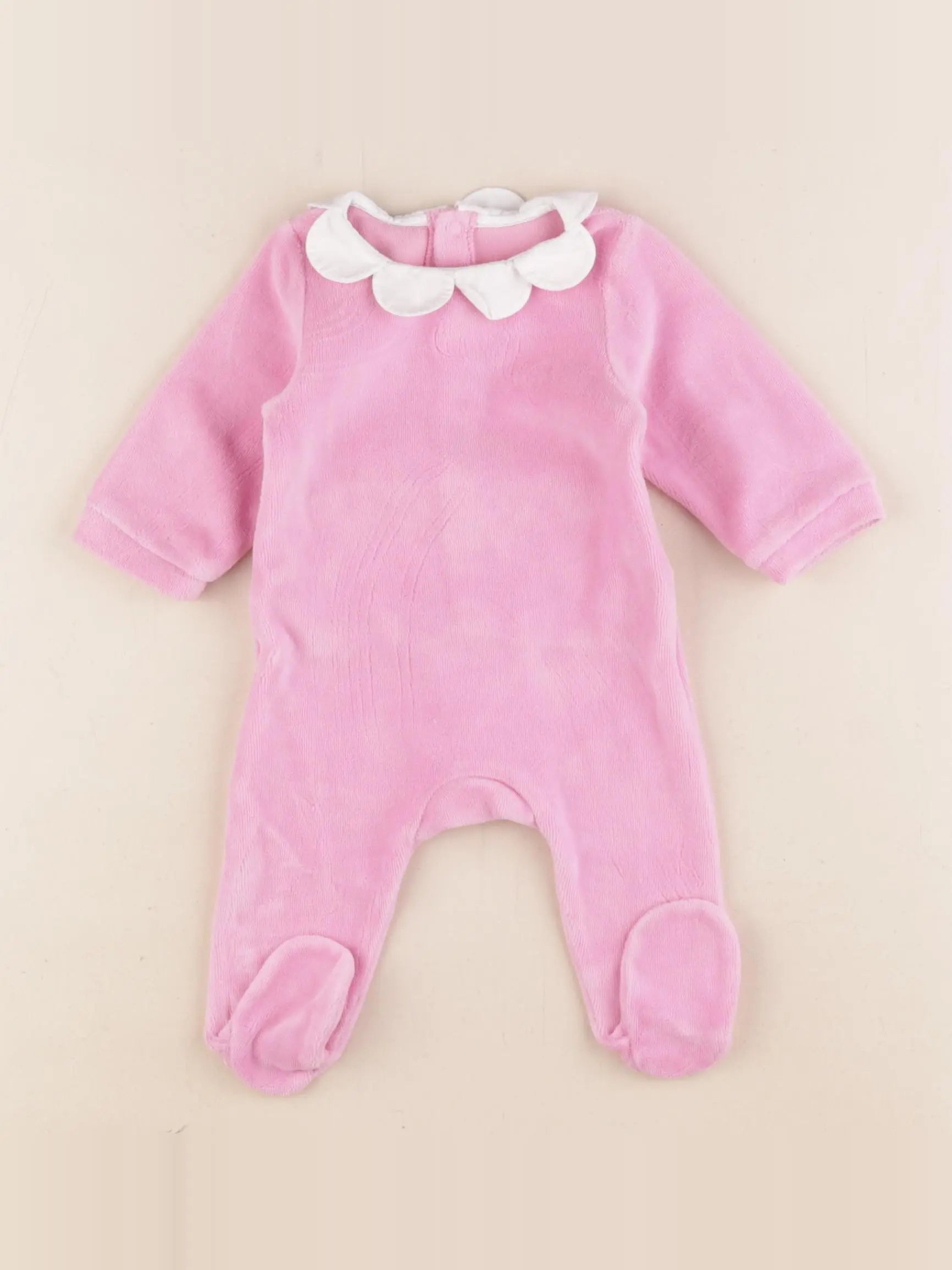 Jacadi - pyjama velours rose - 1 mois
