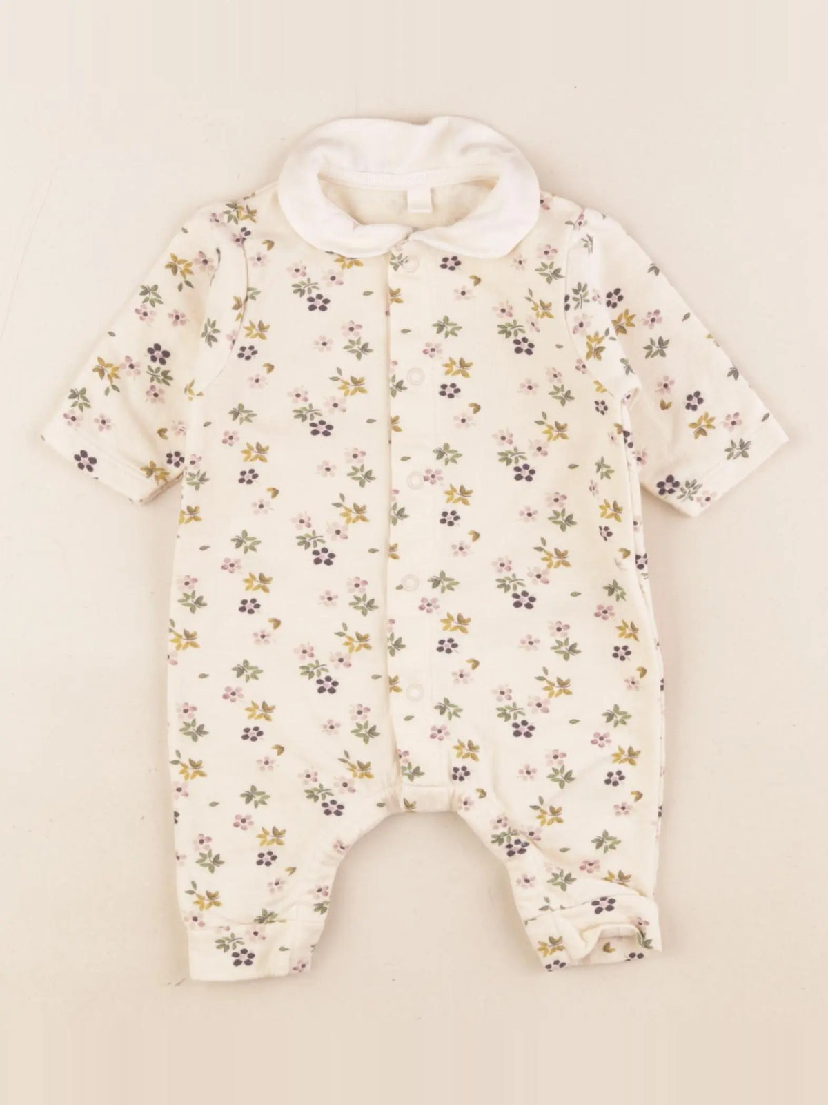 Petit Bateau - pyjama coton beige - 1 mois