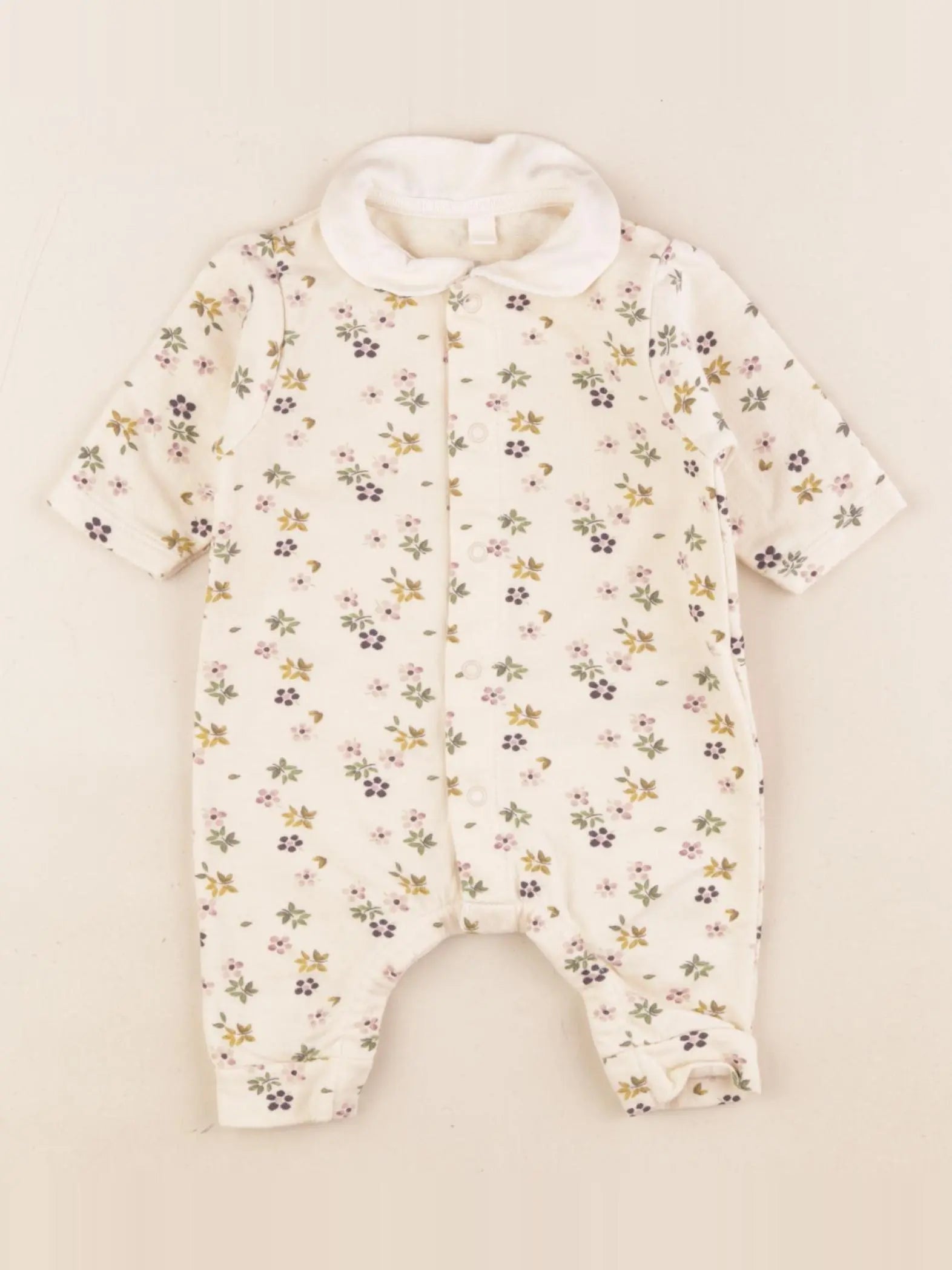 Petit Bateau - pyjama coton beige - 1 mois