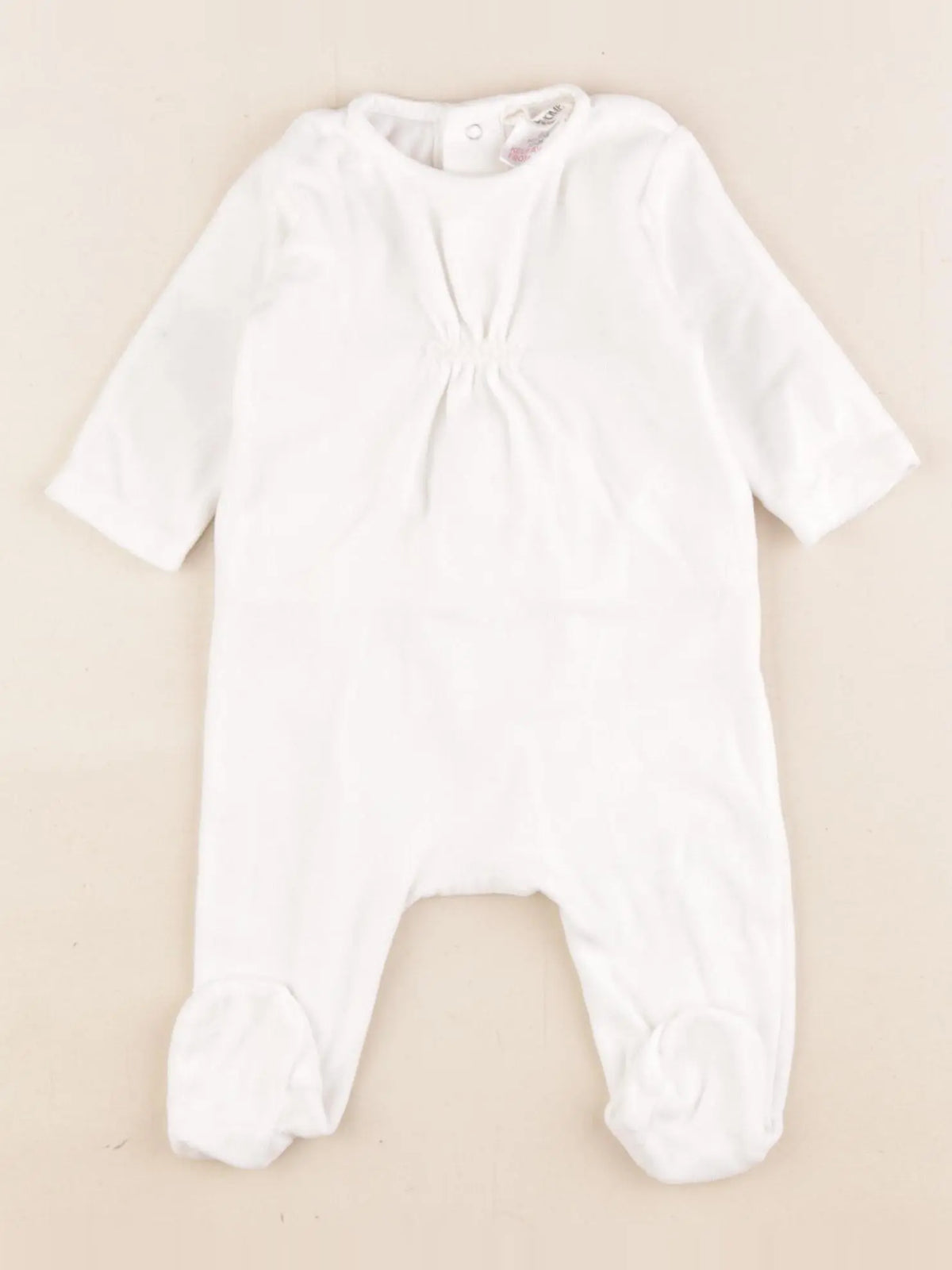 Zara - pyjama velours blanc - 0/1 mois