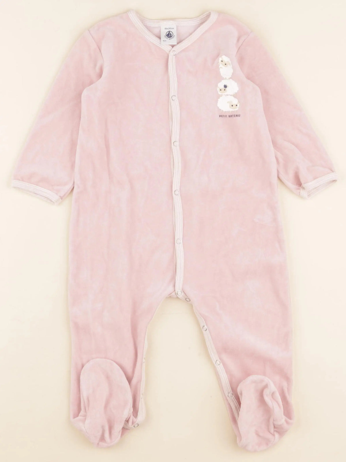 Petit Bateau - pyjama velours rose - 18 mois