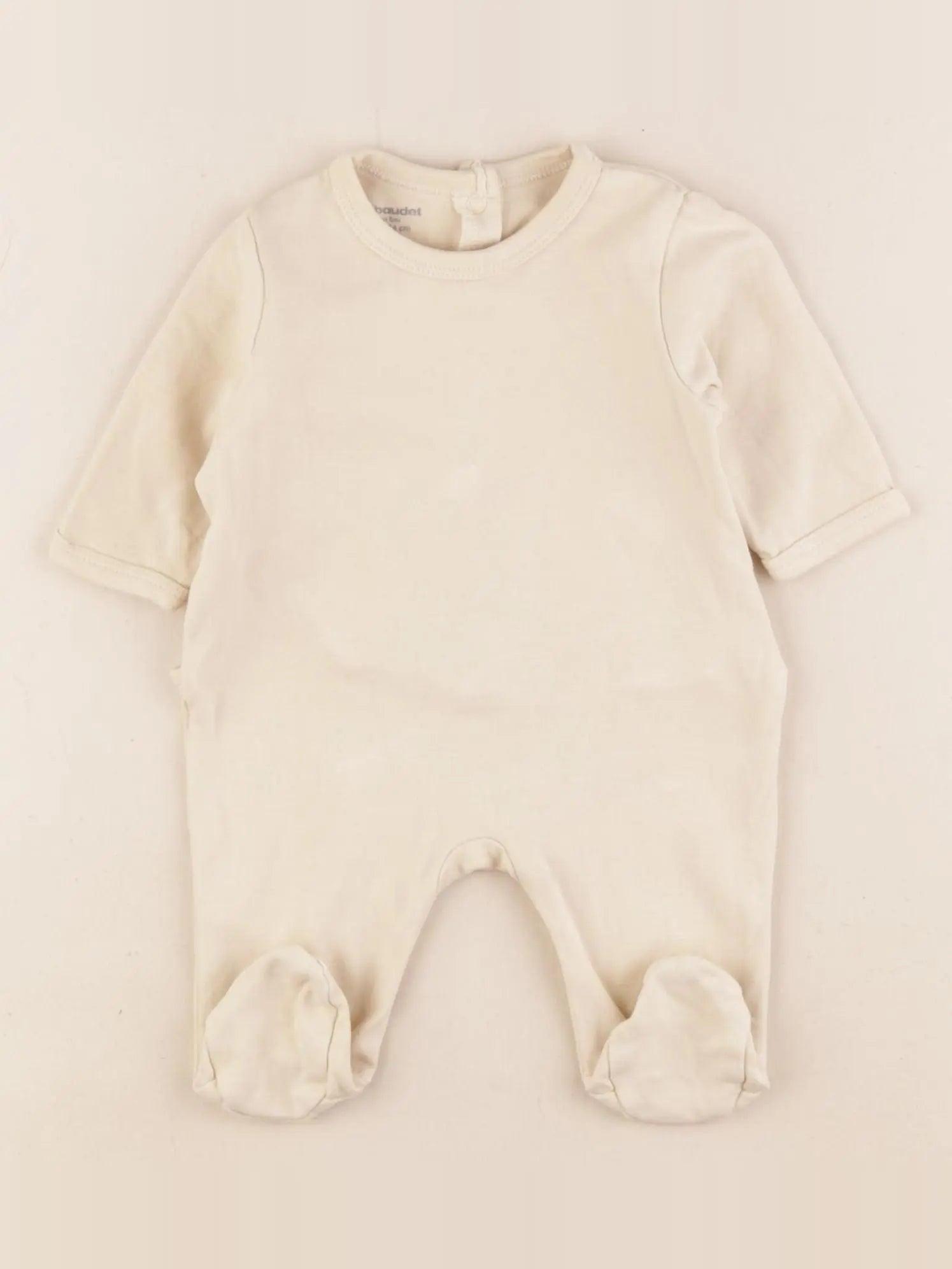 Vertbaudet - pyjama coton beige - 1 mois