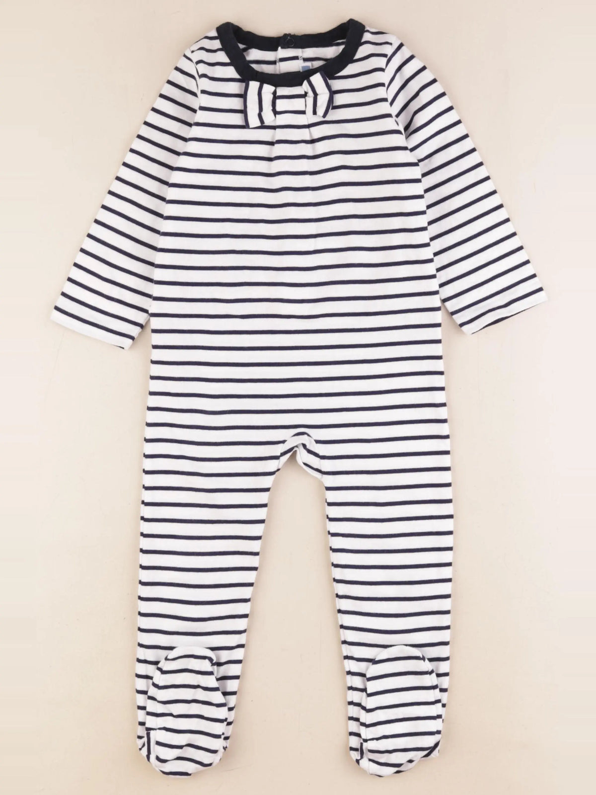 Jacadi - pyjama coton blanc, bleu - 24 mois