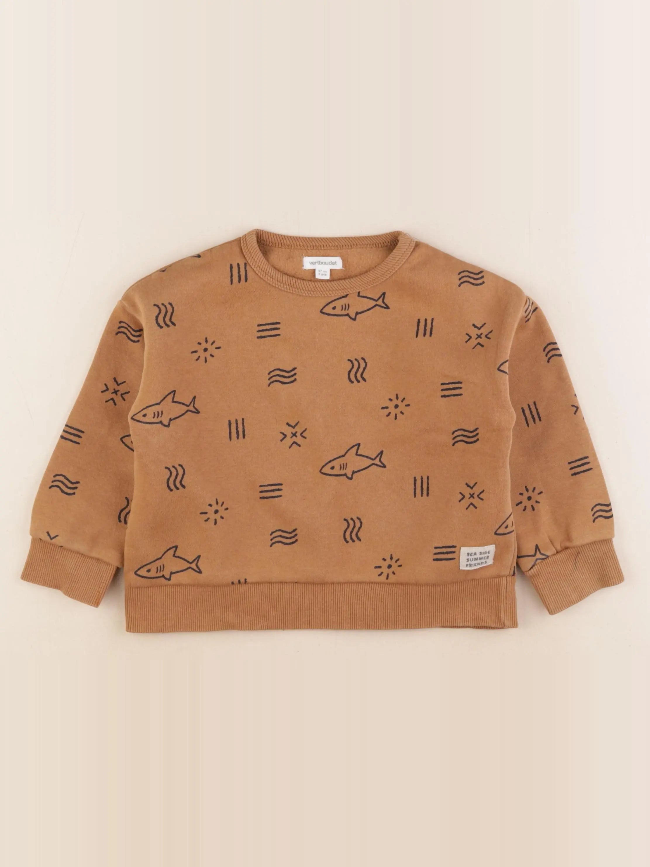 Vertbaudet - sweat marron - 3 ans