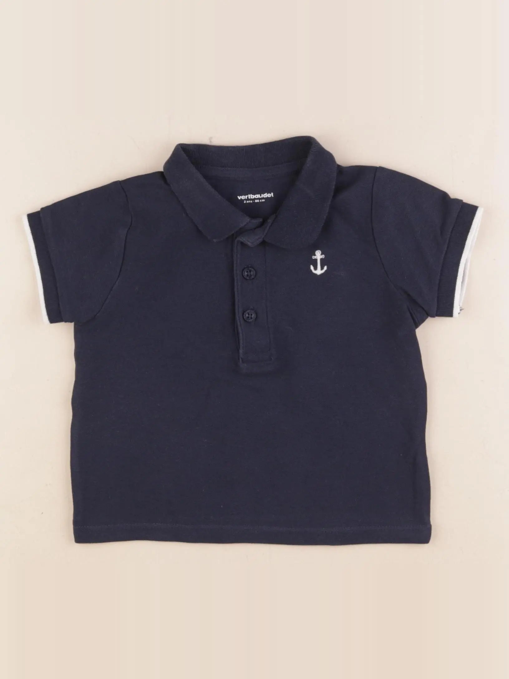 Vertbaudet - polo bleu - 2 ans