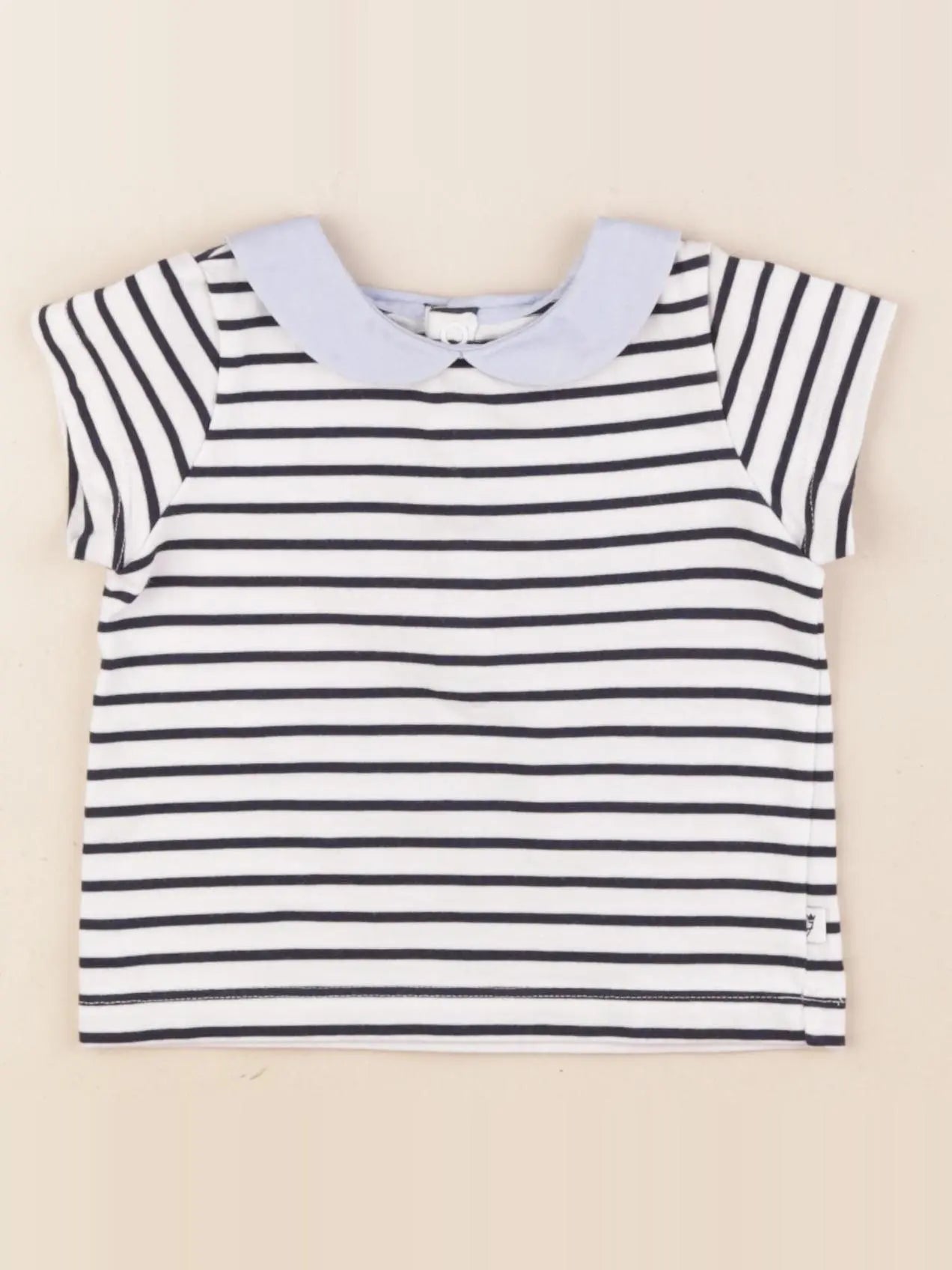 Jacadi - tee-shirt blanc, bleu - 12 mois