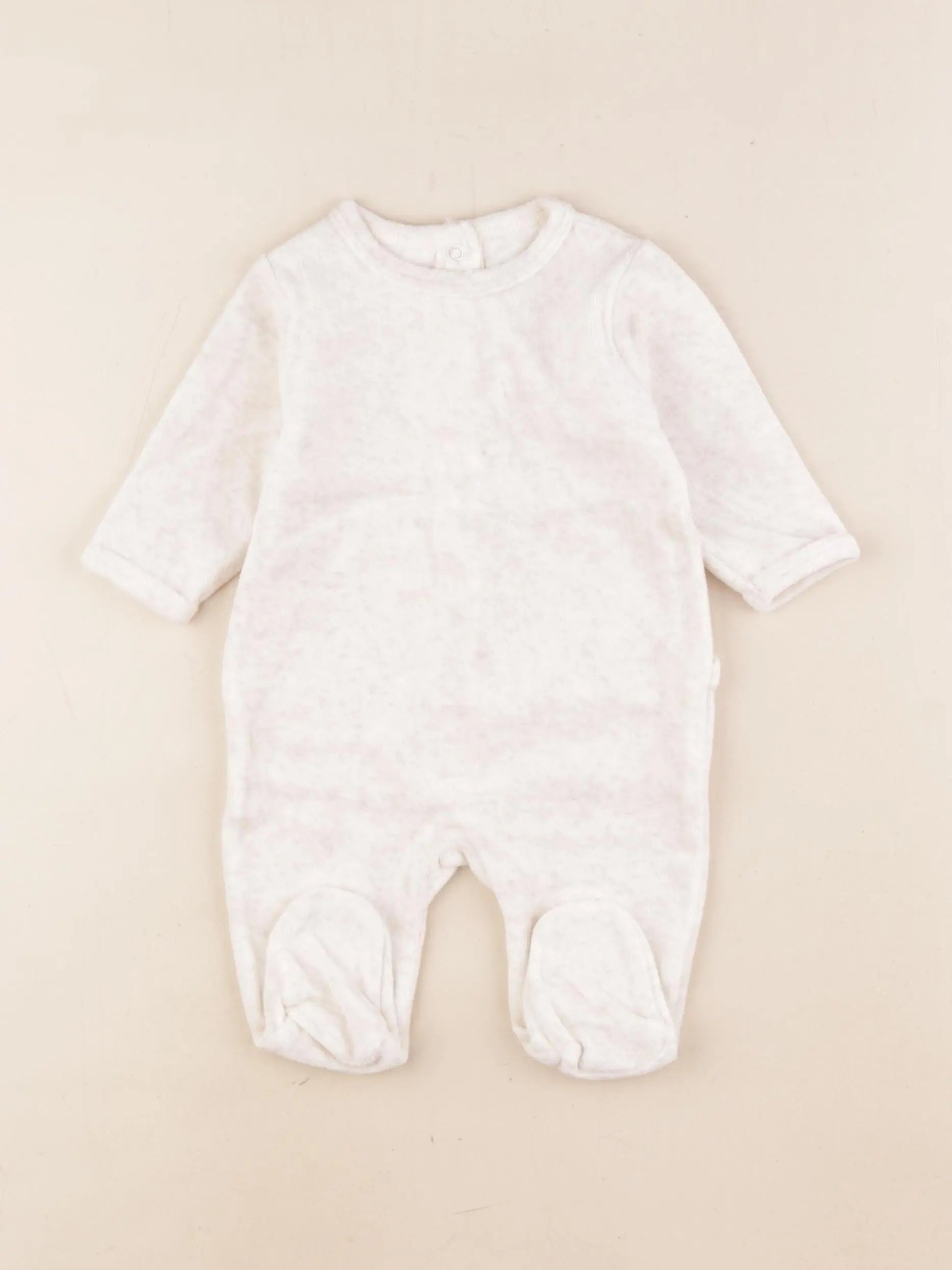 Vertbaudet - pyjama velours beige - 3 mois