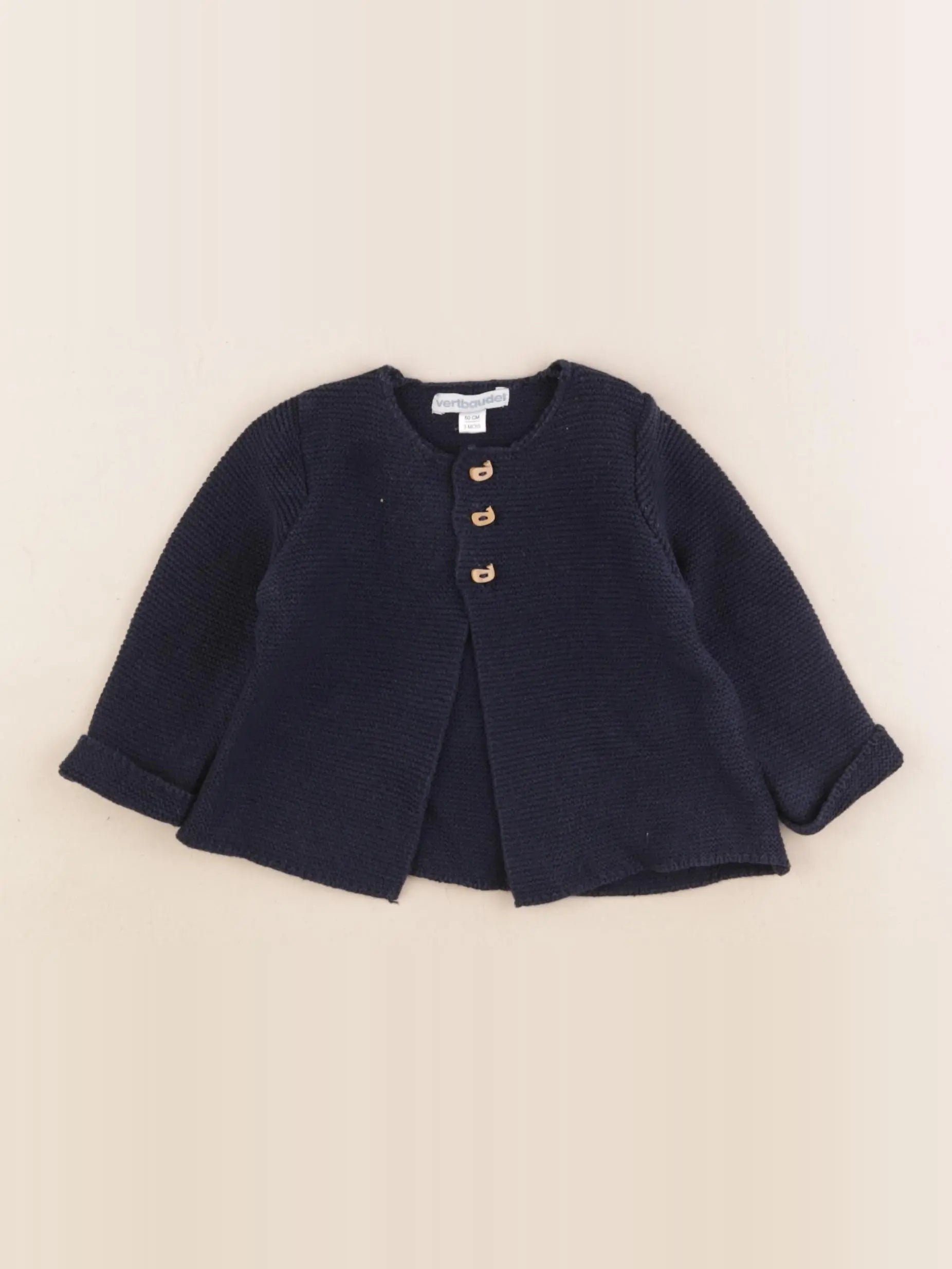 Vertbaudet - gilet bleu - 3 mois