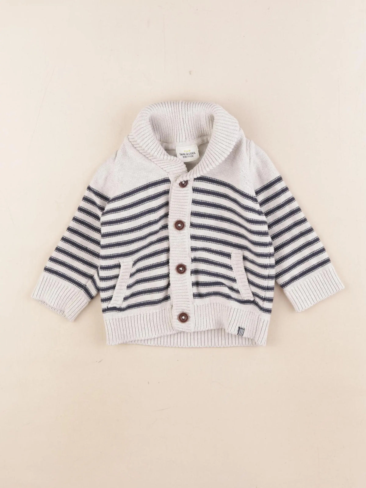 Tape à l'oeil - pull bleu, gris - 9 mois