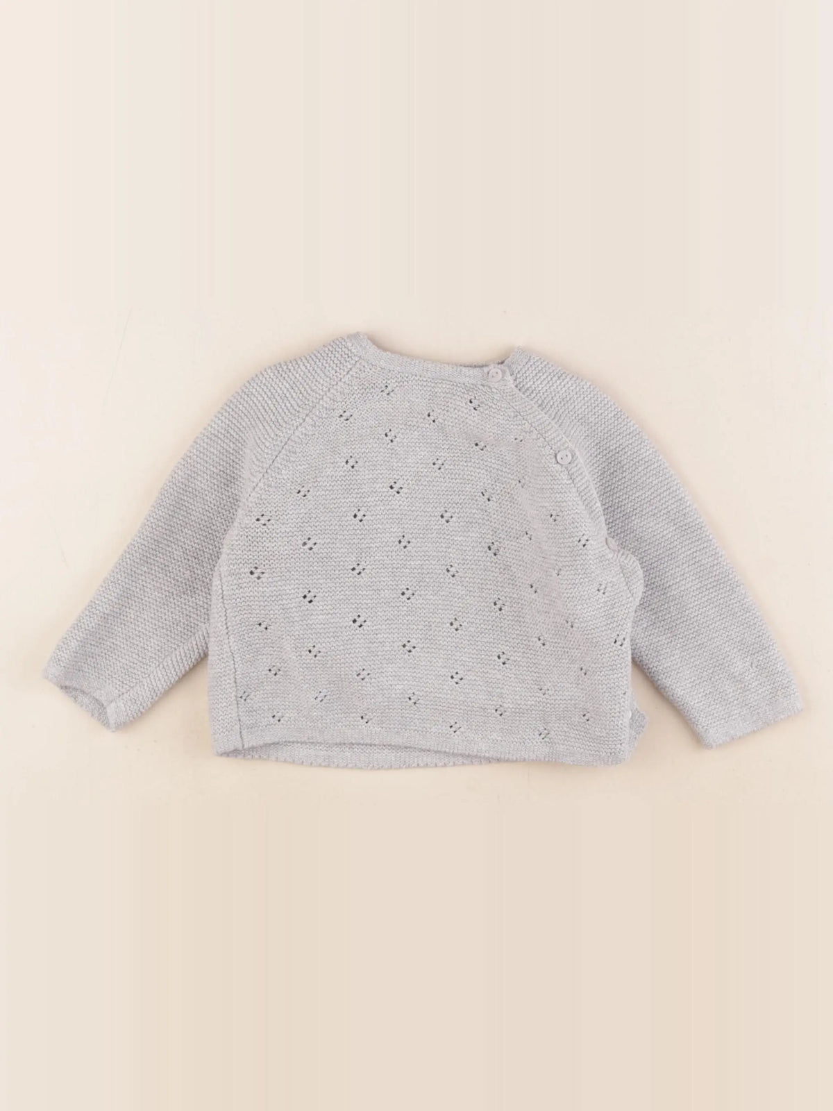 Zara - pull gris - 6/9 mois