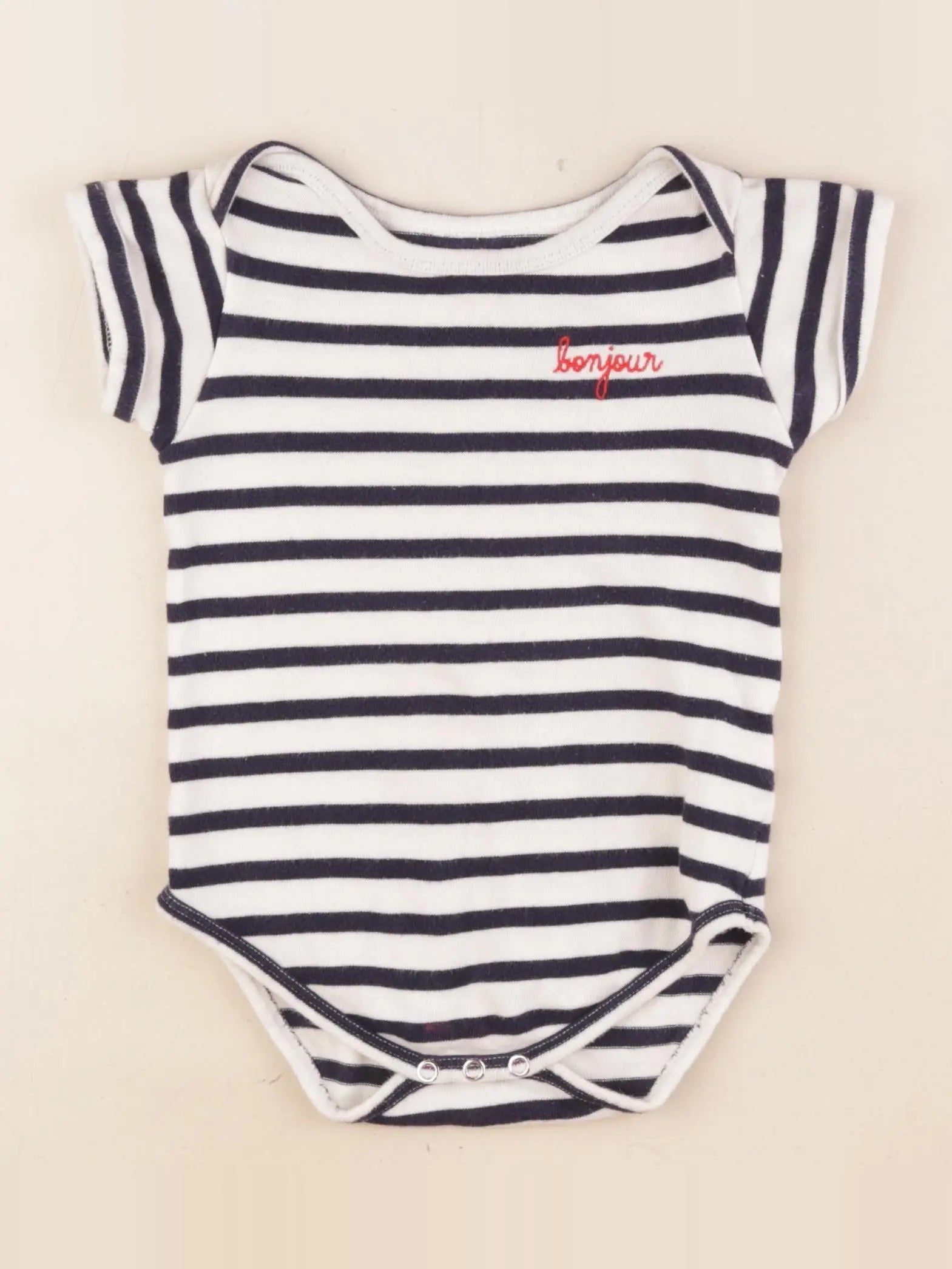 Maison Labiche - body blanc, bleu - 18/24 mois