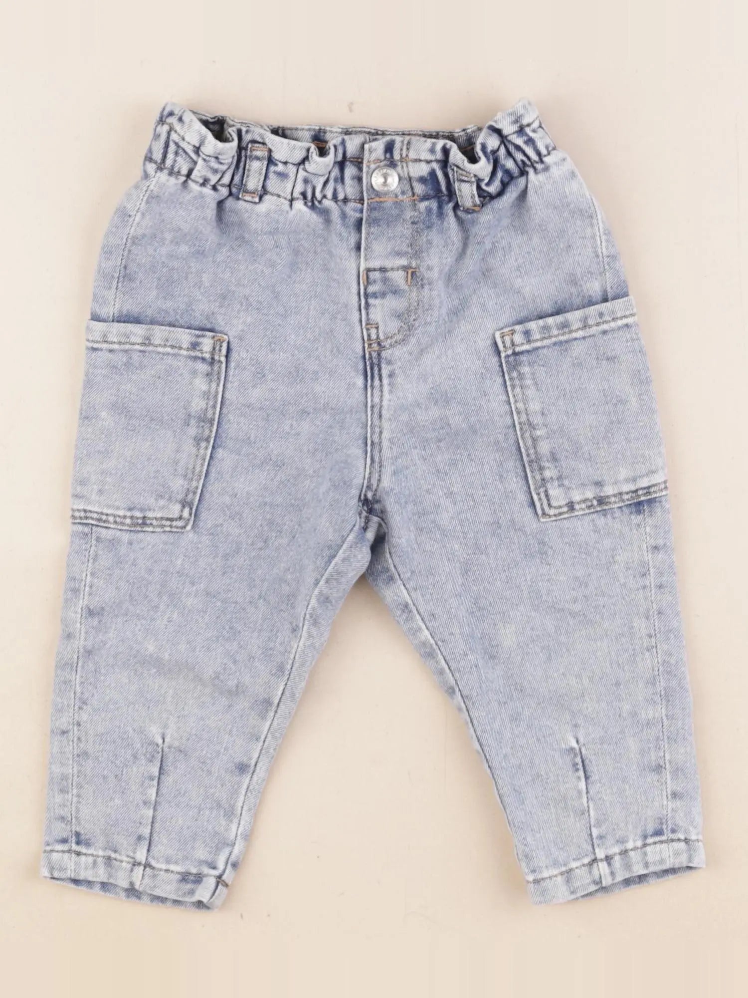 H&M - jean bleu - 9/12 mois
