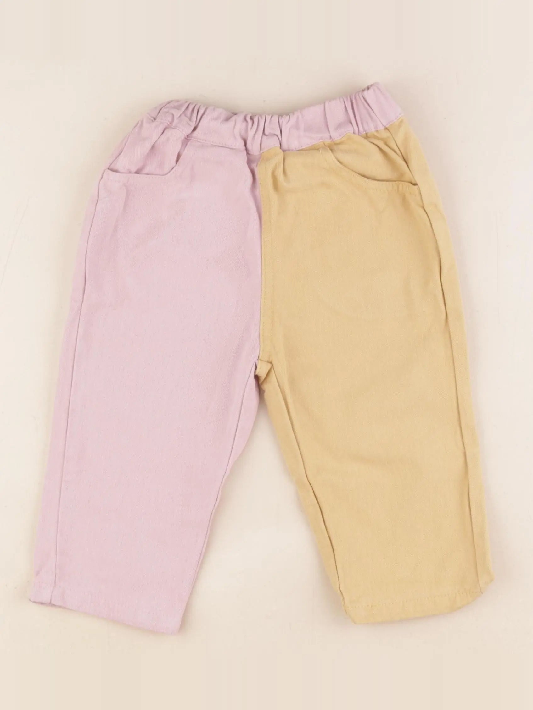Gamin gamine - pantalon rose, jaune - 12/18 mois