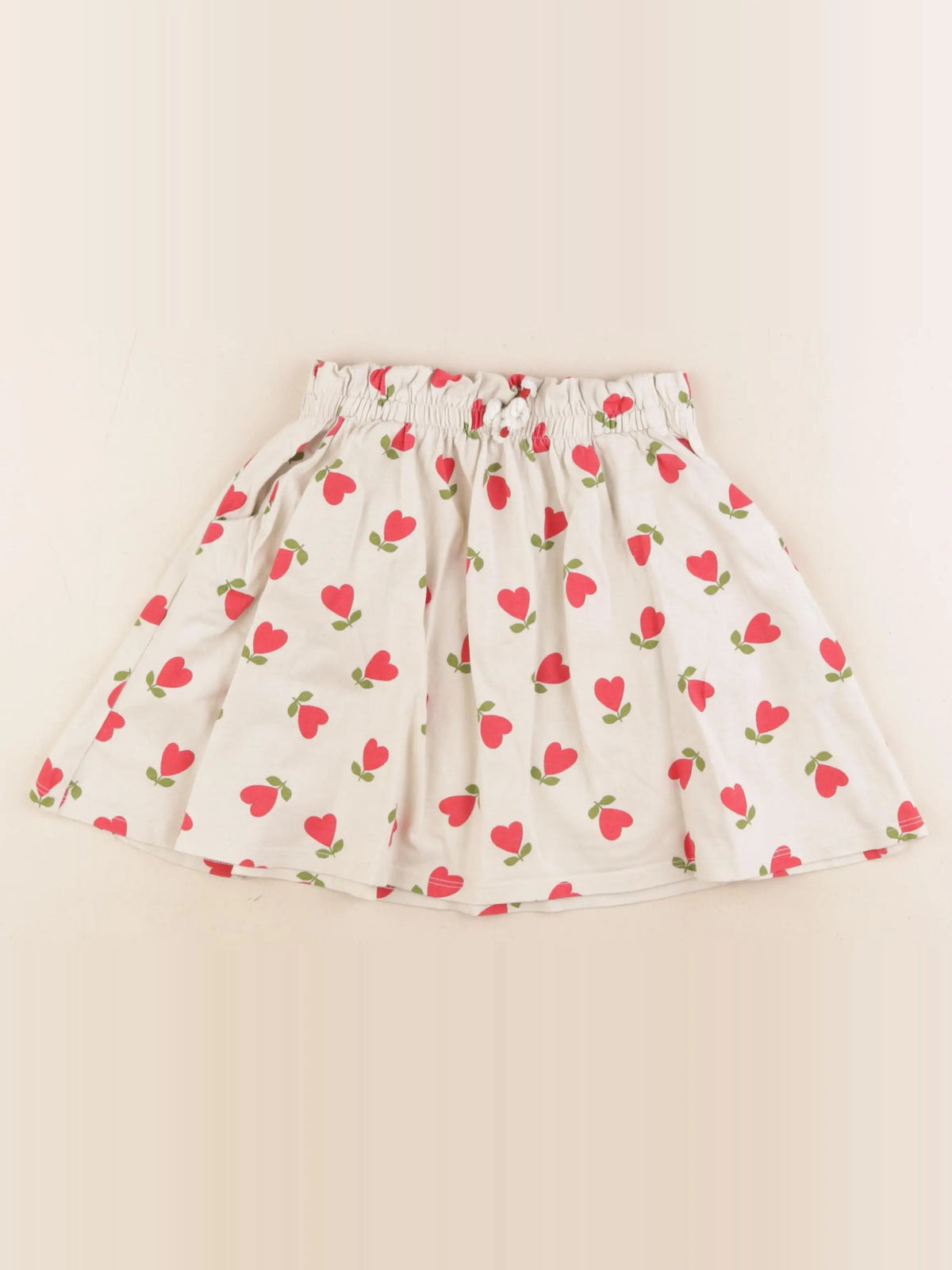 Vertbaudet - jupe rouge, blanc - 6 ans