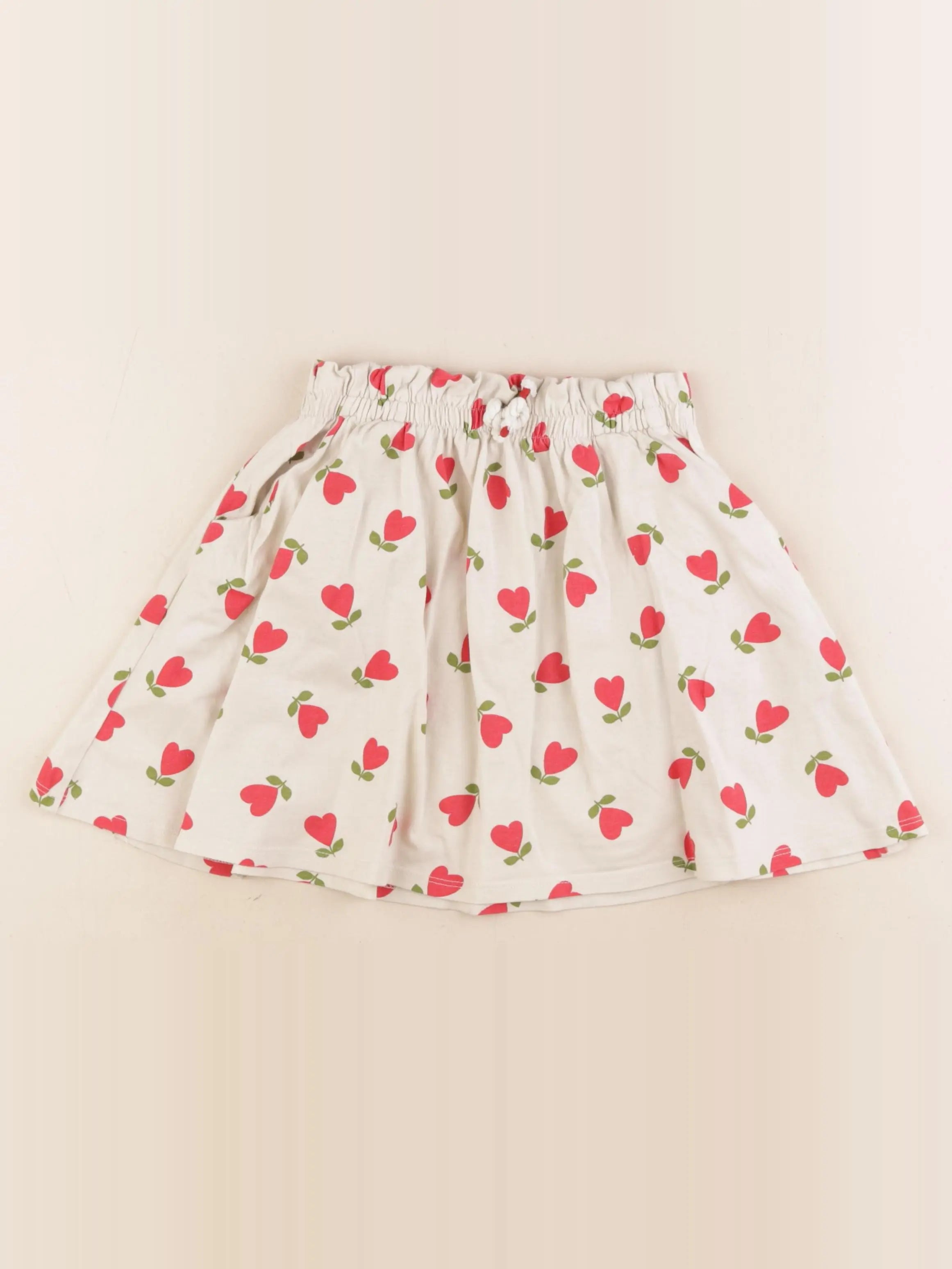 Vertbaudet - jupe rouge, blanc - 6 ans