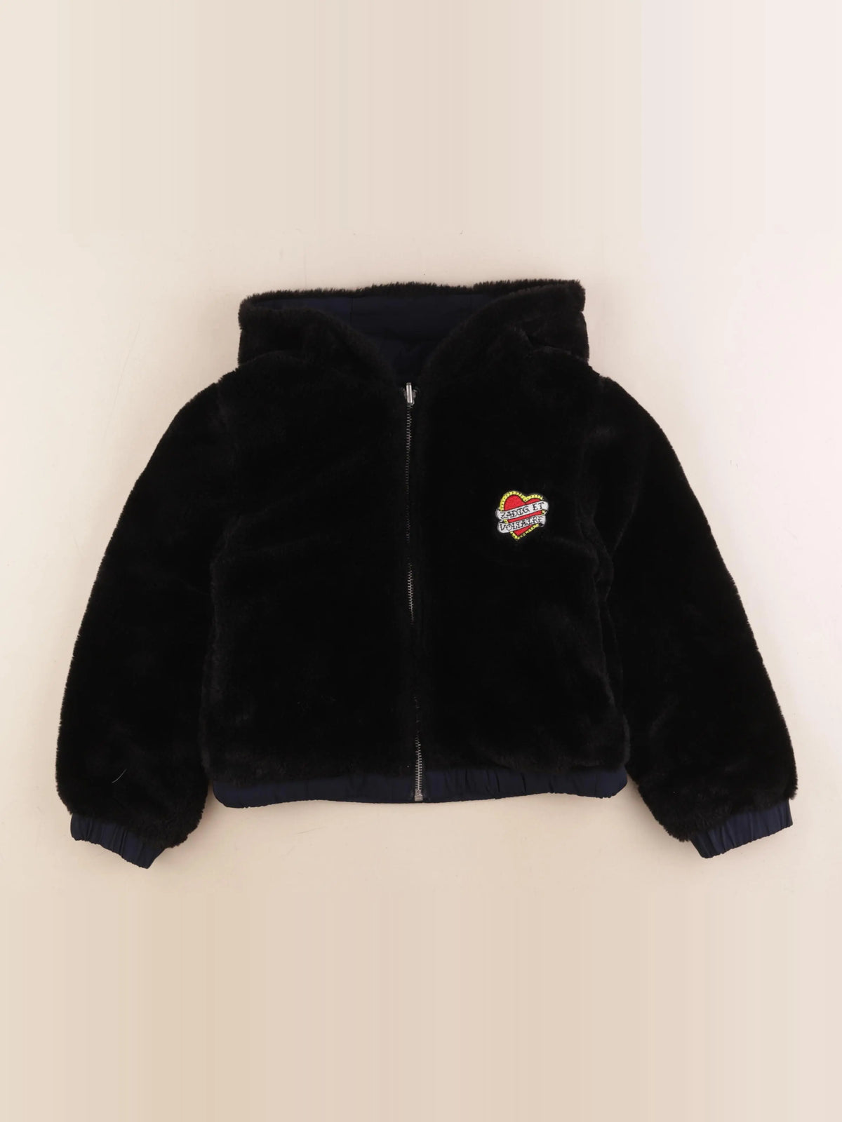 Zadig & Voltaire - manteau réversible bleu - 8 ans