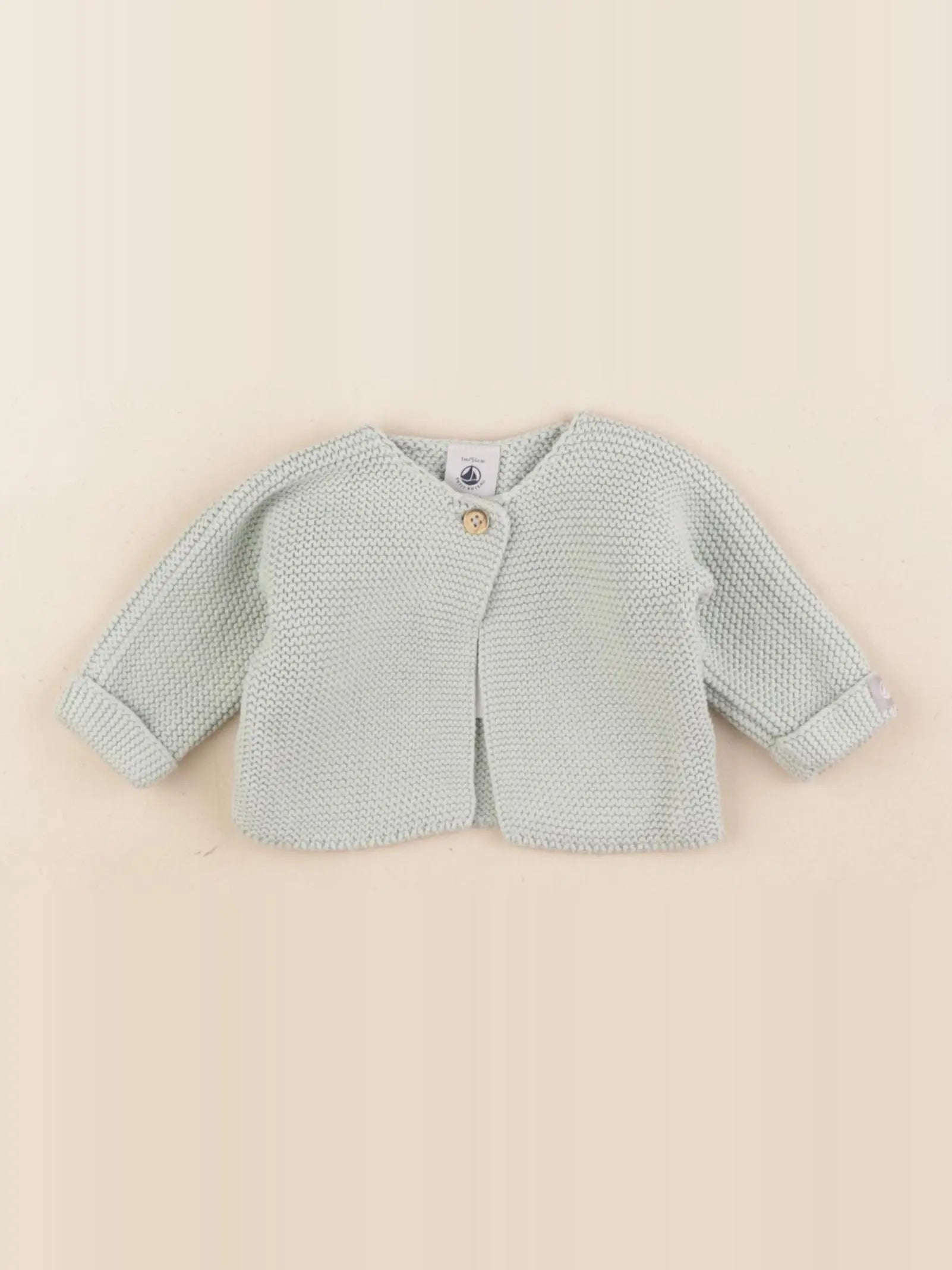Petit Bateau - gilet vert - 1 mois