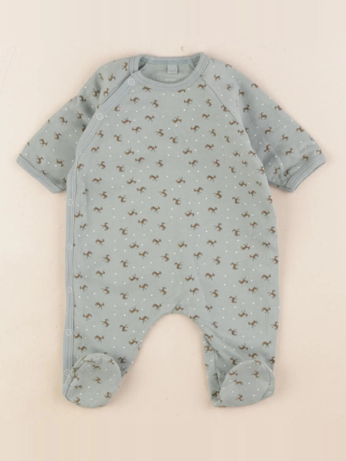 Petit Bateau - pyjama coton vert - 0 mois