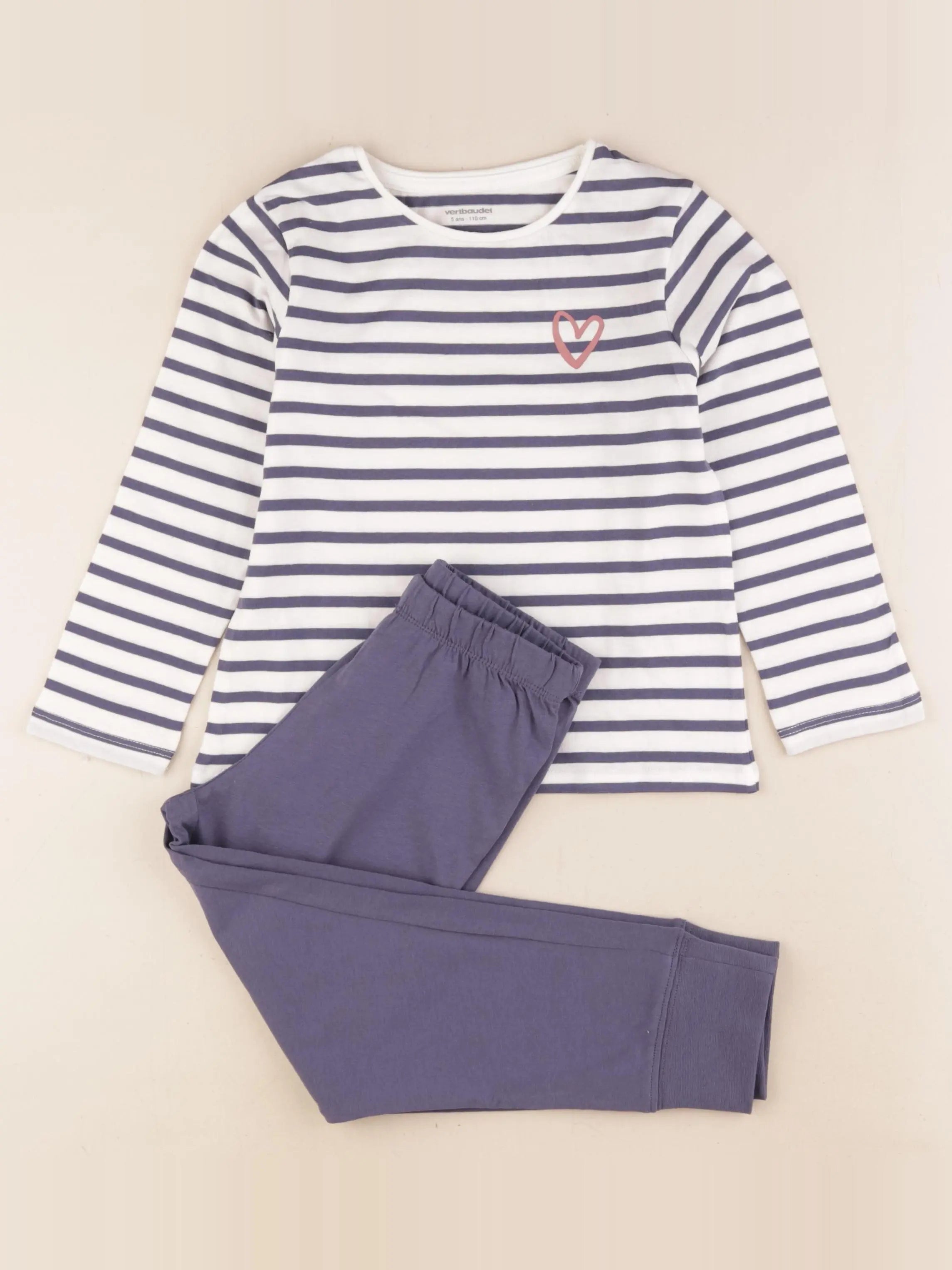 Vertbaudet - pyjama coton bleu - 5 ans