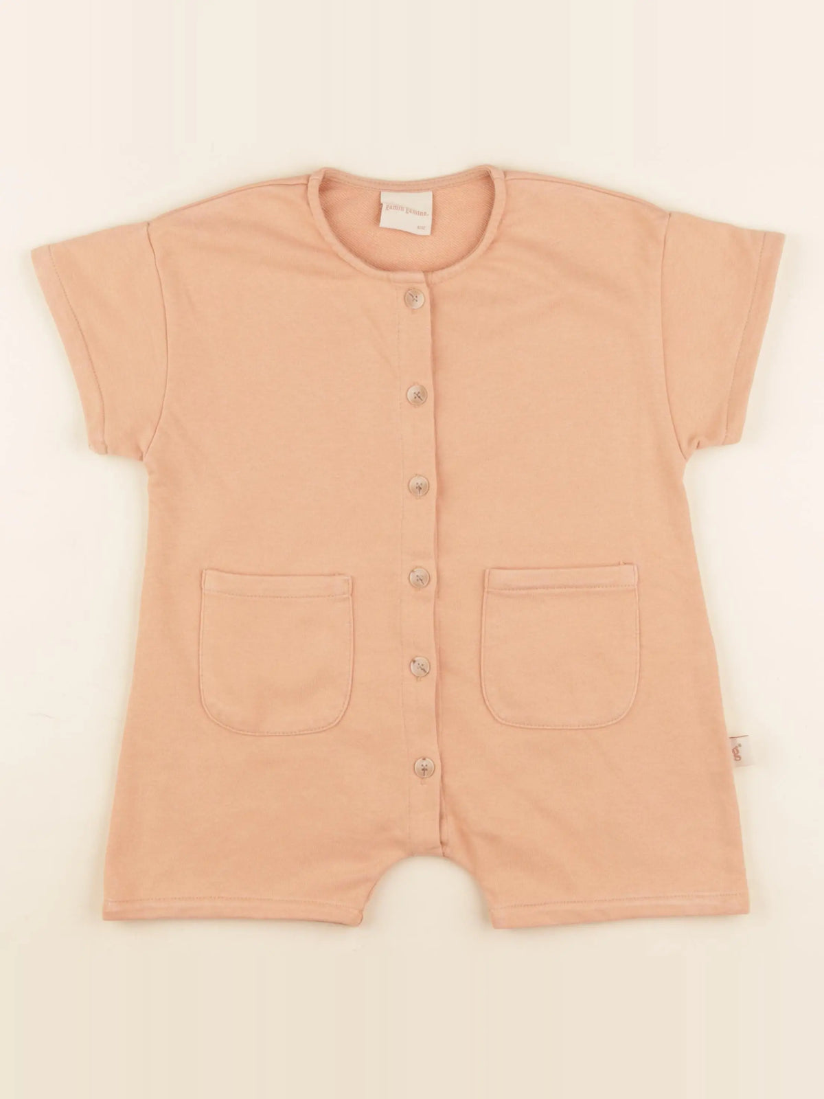 Gamin gamine - combinaison orange - 6/12 mois