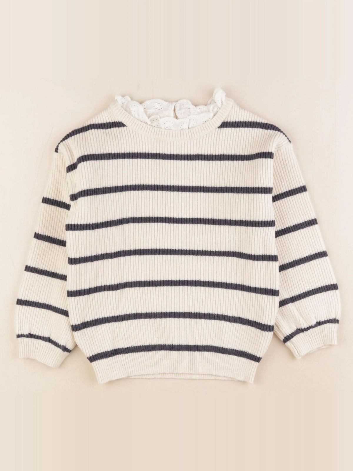 Vertbaudet - pull beige, bleu - 5 ans