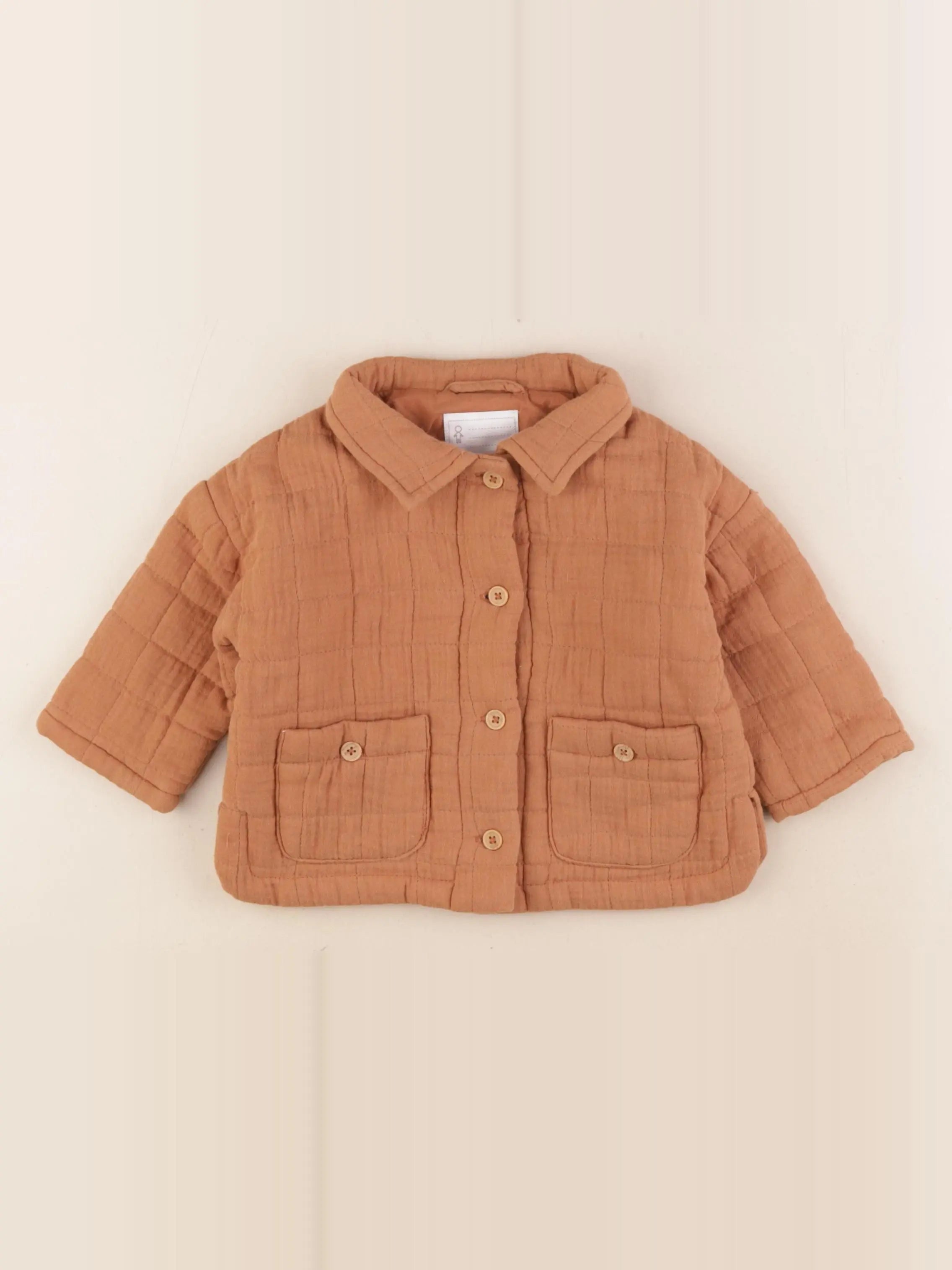 Vertbaudet - veste doublé marron - 1 an