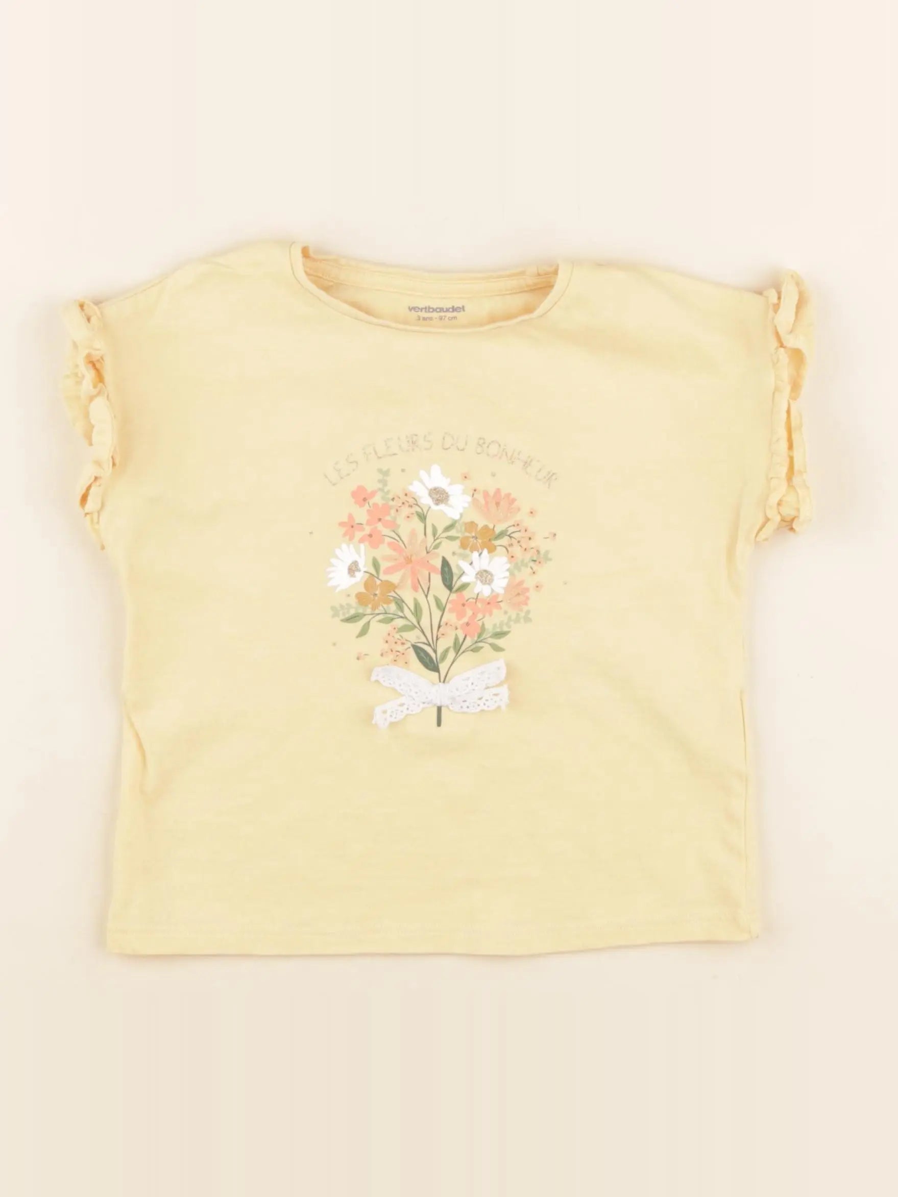 Vertbaudet - tee-shirt jaune - 3 ans