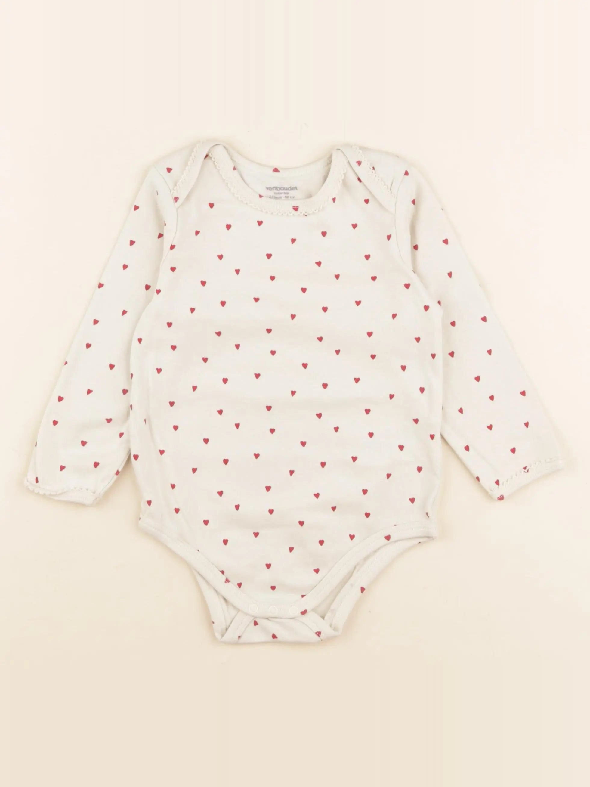 Vertbaudet - body beige, rouge - 24 mois
