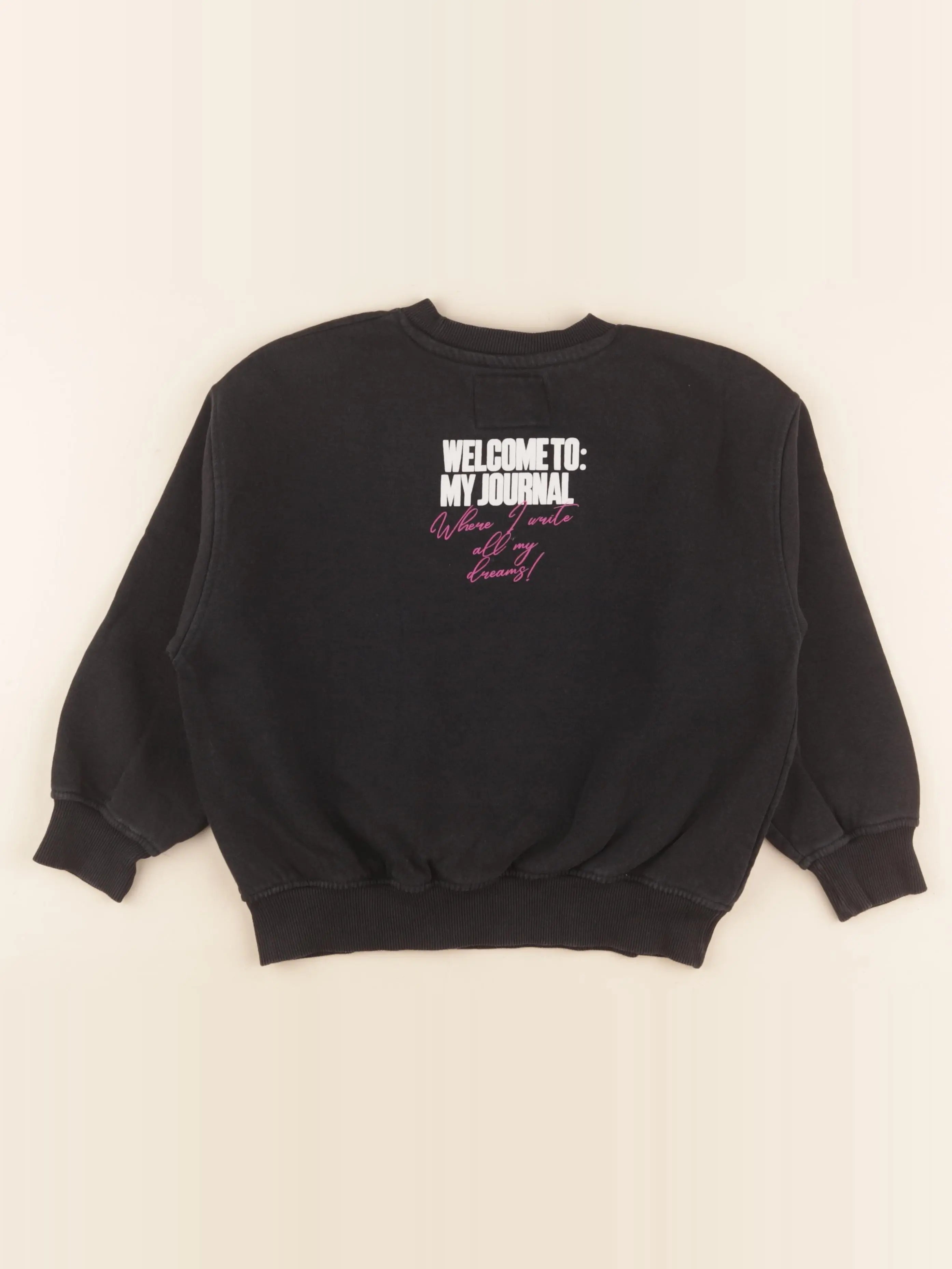 Zara - sweat imprimé au dos noir - 6/7 ans