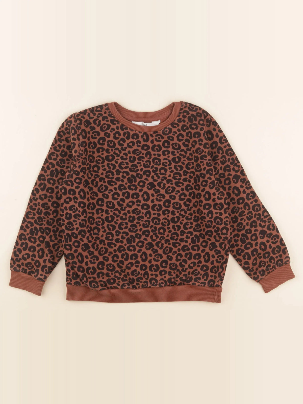 H&M - sweat imprimé au dos marron - 6/8 ans